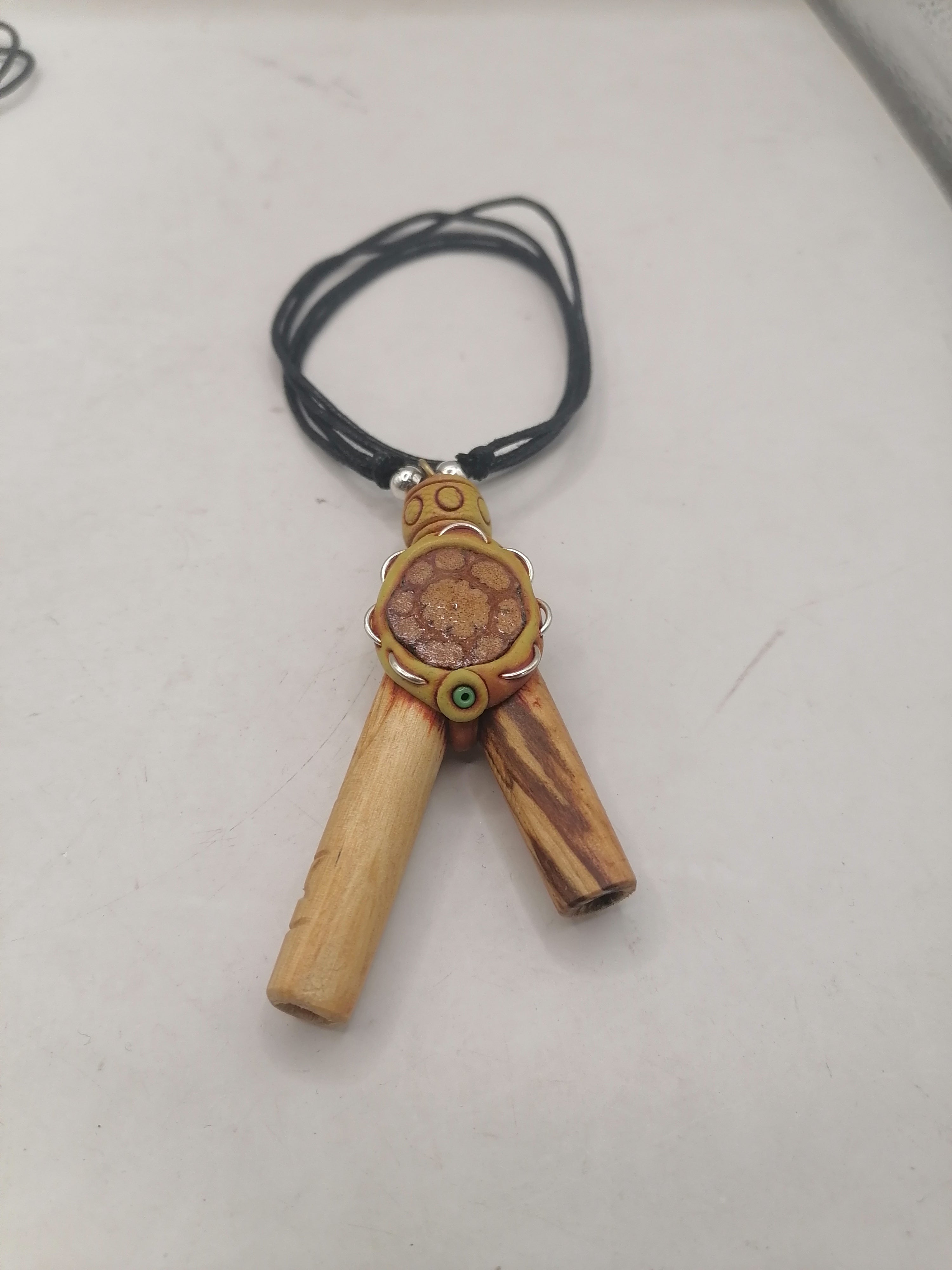 Adjustable Unisex Necklace Kuripe Palo Chonta Peruvian Handicraft Cusco