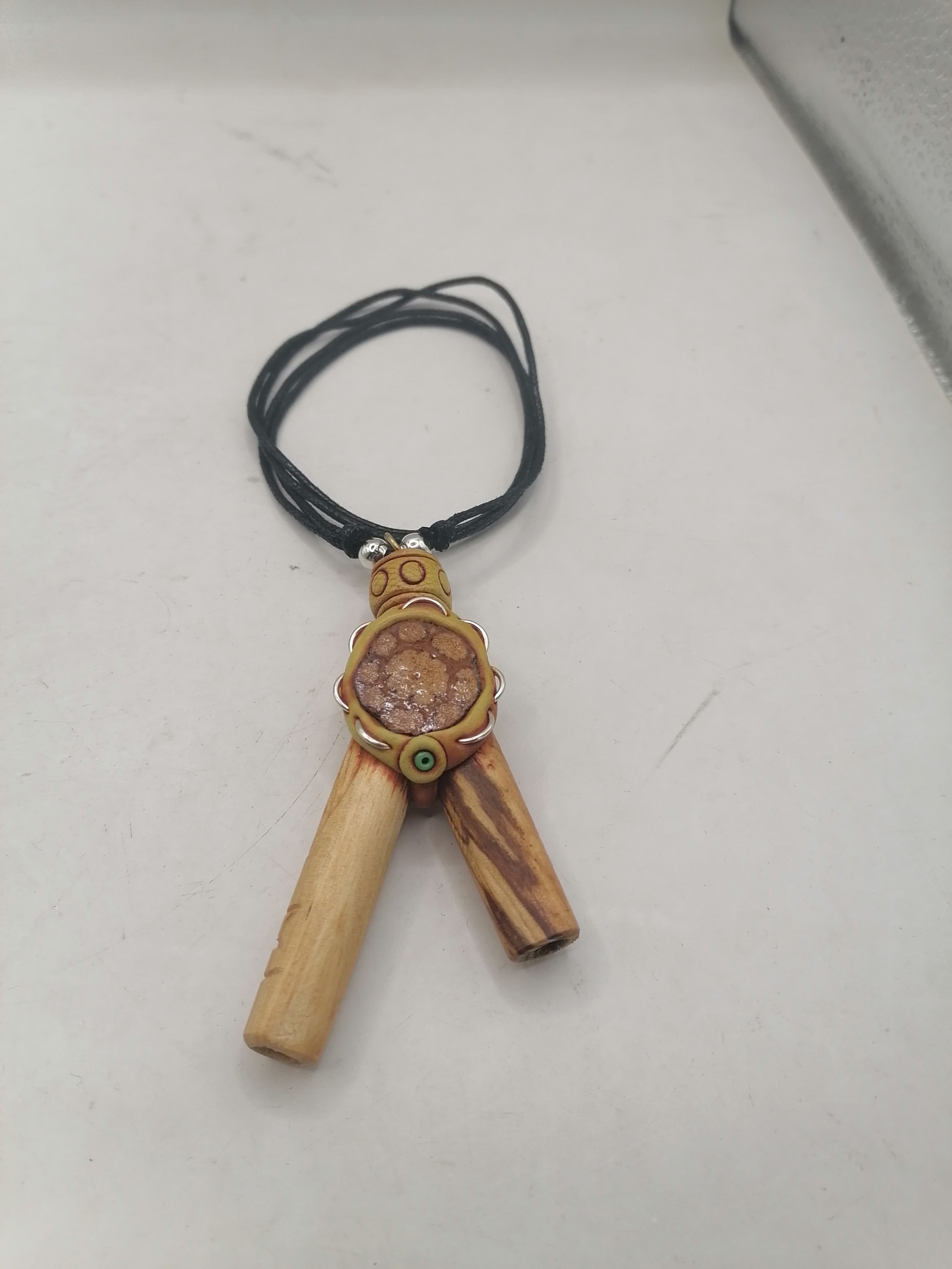 Adjustable Unisex Necklace Kuripe Palo Chonta Peruvian Handicraft Cusco