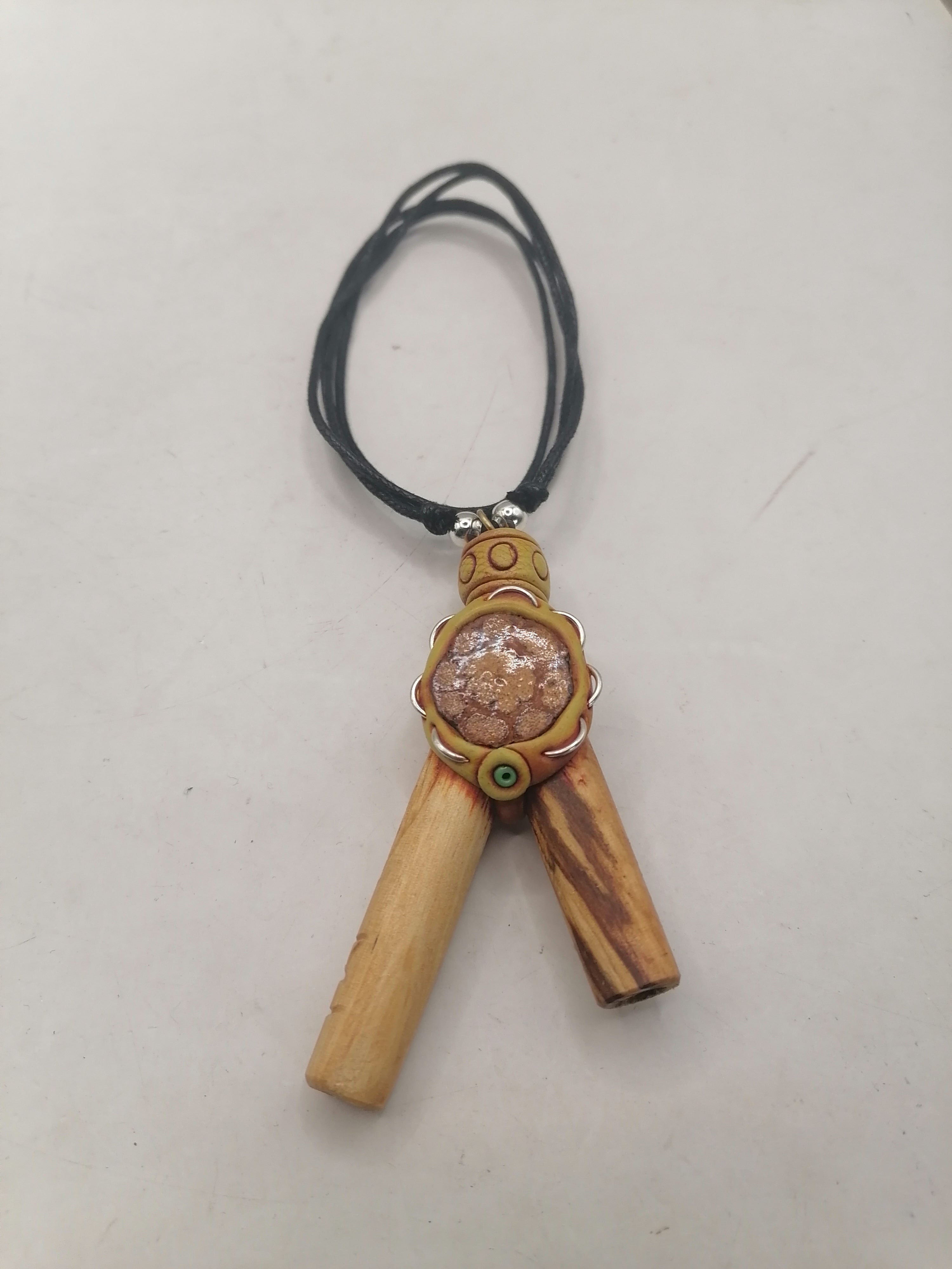 Adjustable Unisex Necklace Kuripe Palo Chonta Peruvian Handicraft Cusco