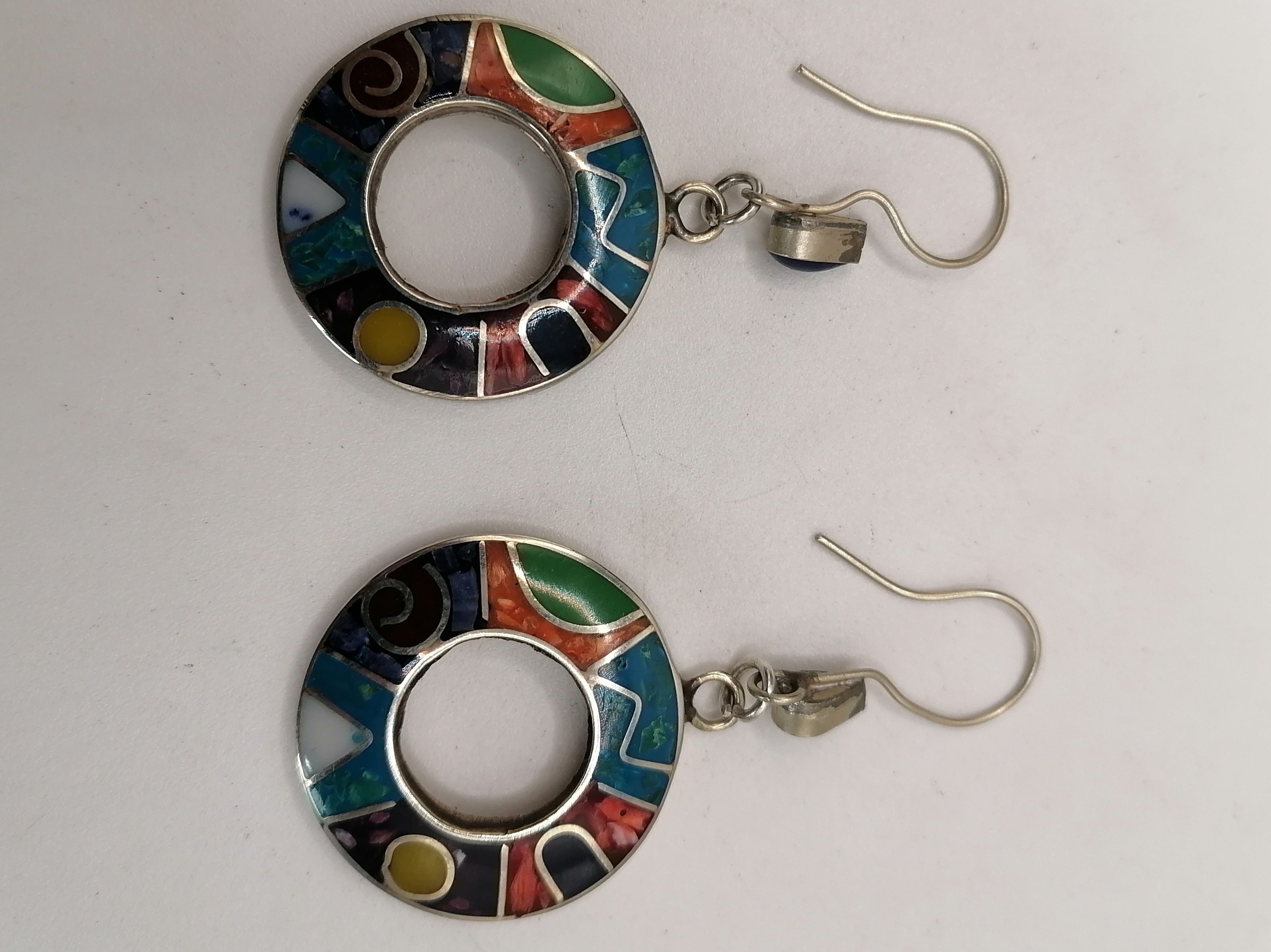 Alpaca Earrings for Women with Inlaid Natural Stone