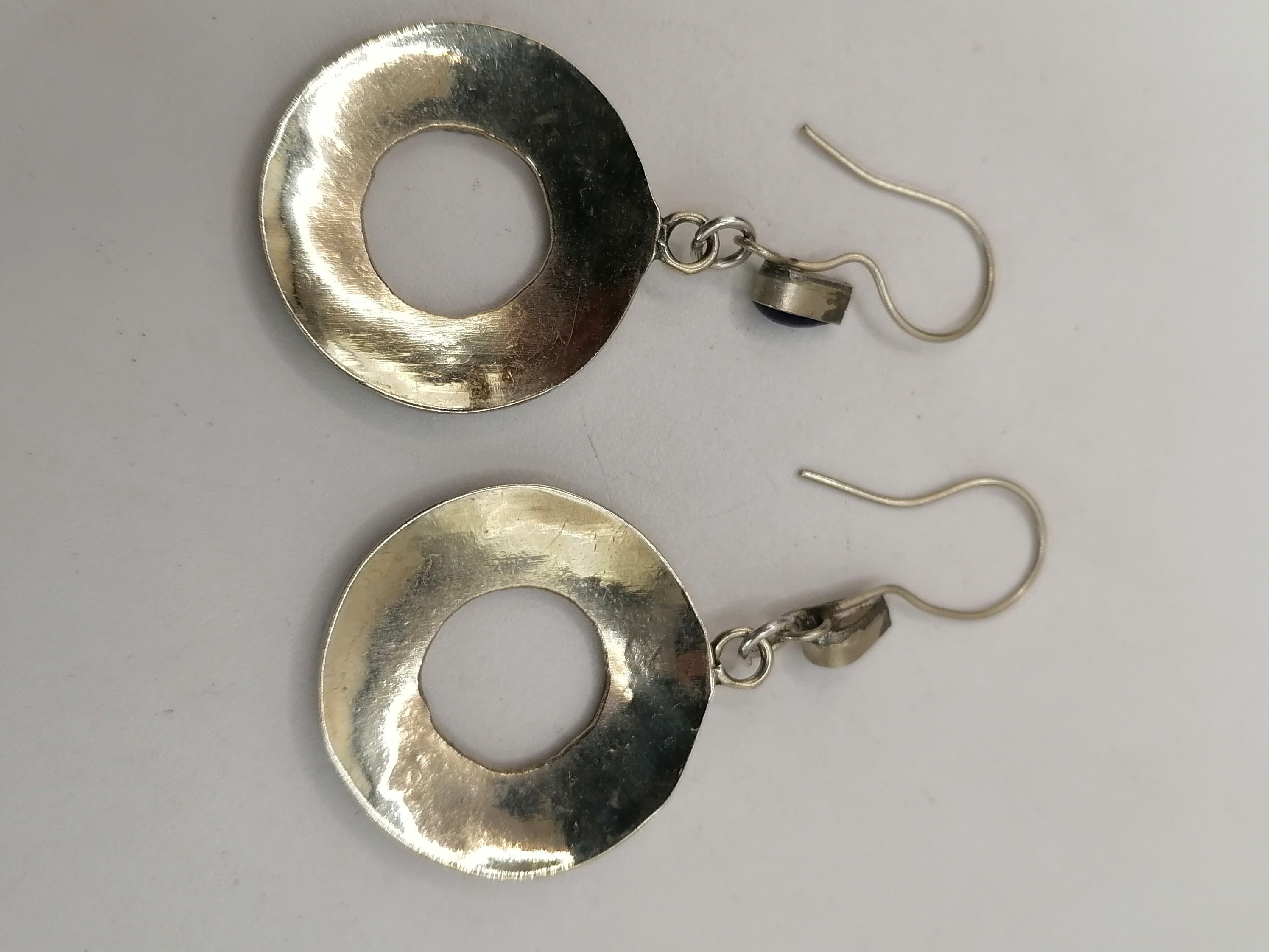 Alpaca Earrings for Women with Inlaid Natural Stone
