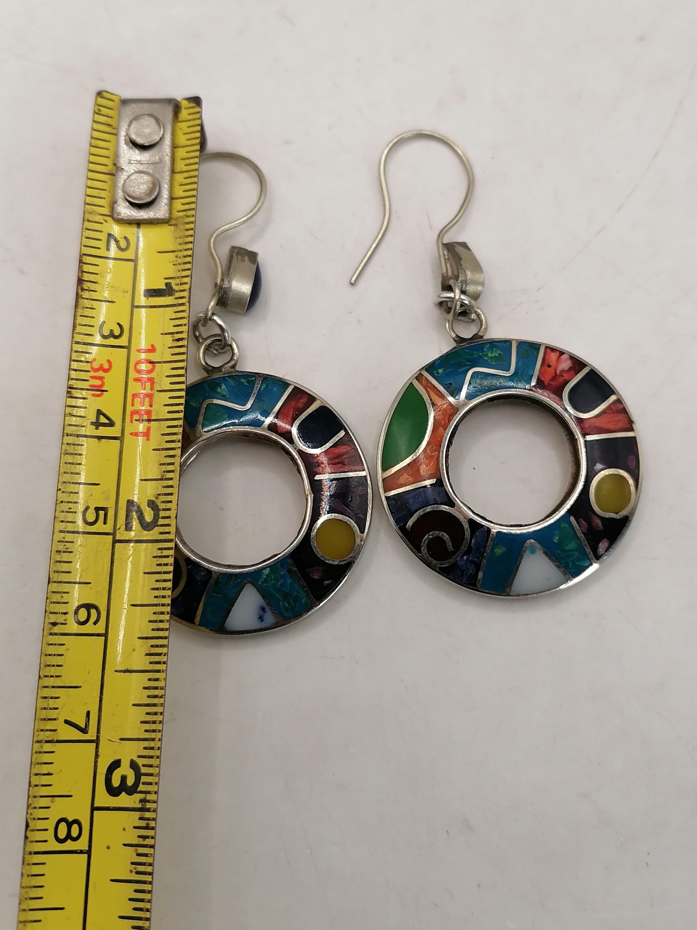 Alpaca Earrings for Women with Inlaid Natural Stone