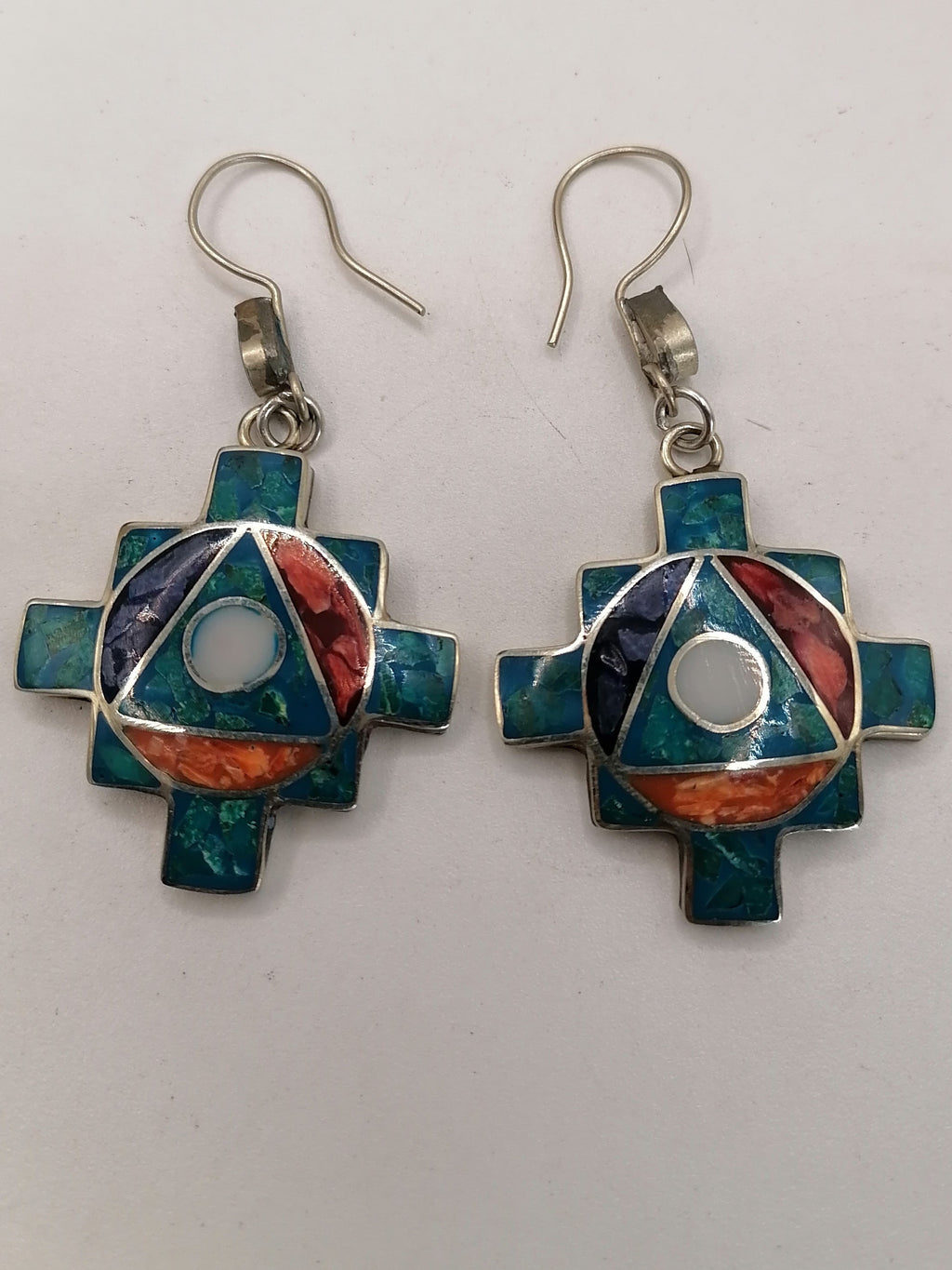 Earrings for Women: Alpaca, Natural Stone, Chakana, Inca, Andean, Cusco