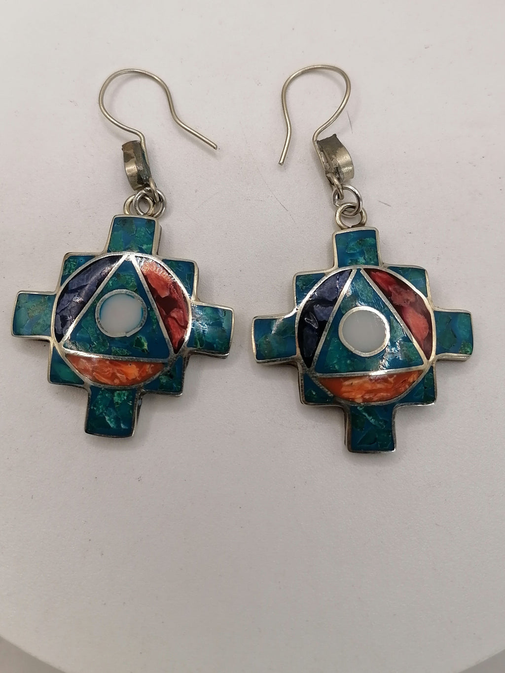 Earrings for Women: Alpaca, Natural Stone, Chakana, Inca, Andean, Cusco