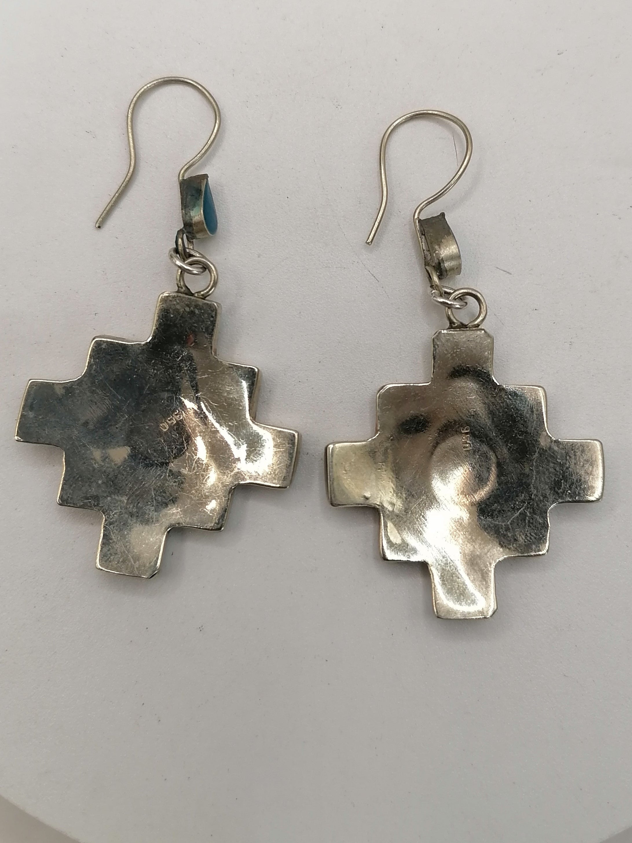 Earrings for Women: Alpaca, Natural Stone, Chakana, Inca, Andean, Cusco