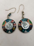 Women's Earrings Alpaca Natural Stone Pachamama Inca Flower
