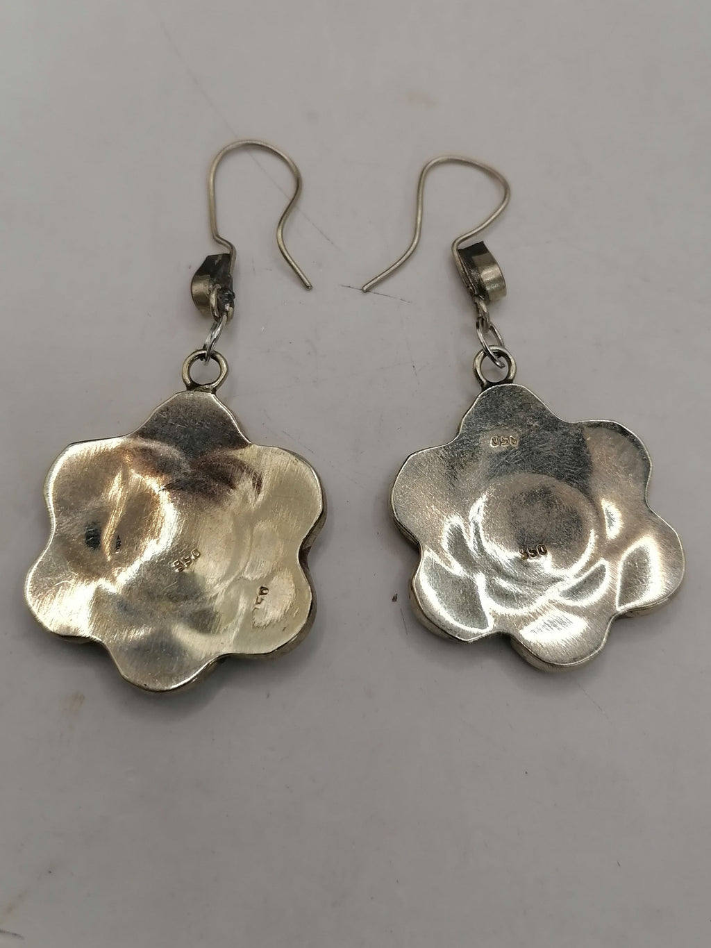 Women's Earrings Alpaca Natural Stone Pachamama Inca Flower