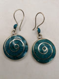 Handmade Alpaca Earrings for Women with Turquoise Stone, Spiritual Amulet