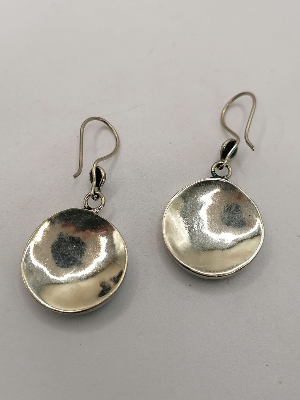Handmade Alpaca Earrings for Women with Turquoise Stone, Spiritual Amulet