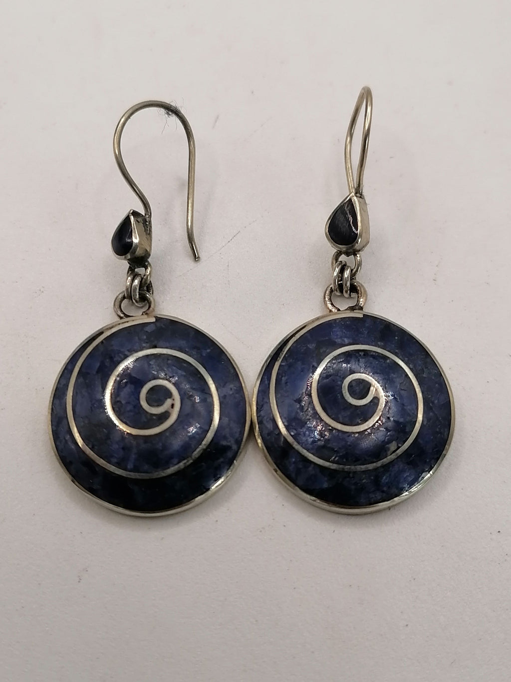 Alpaca Earrings for Women, Natural Sodalite Stone, Spiritual Amulet