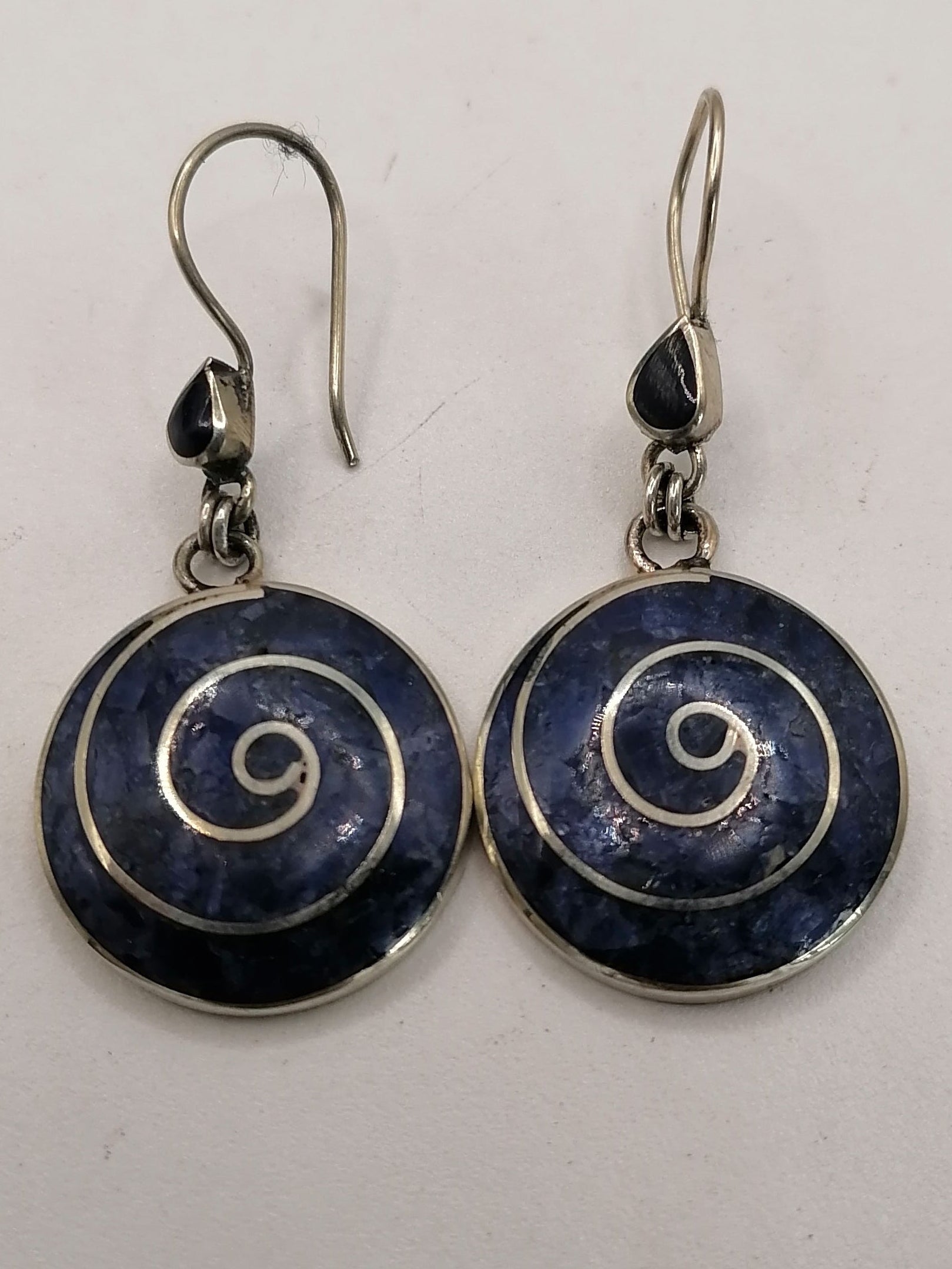 Alpaca Earrings for Women, Natural Sodalite Stone, Spiritual Amulet