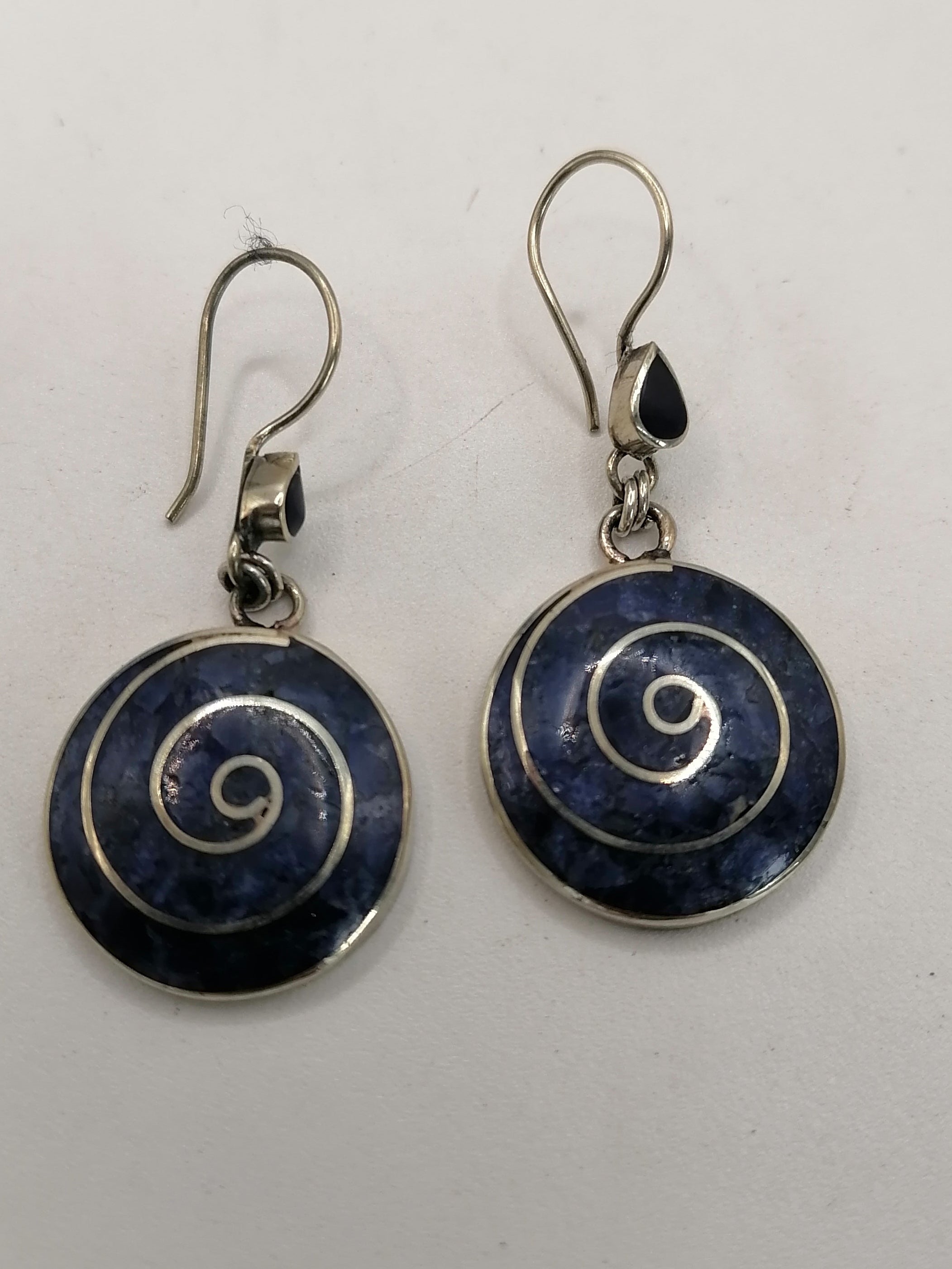 Alpaca Earrings for Women, Natural Sodalite Stone, Spiritual Amulet