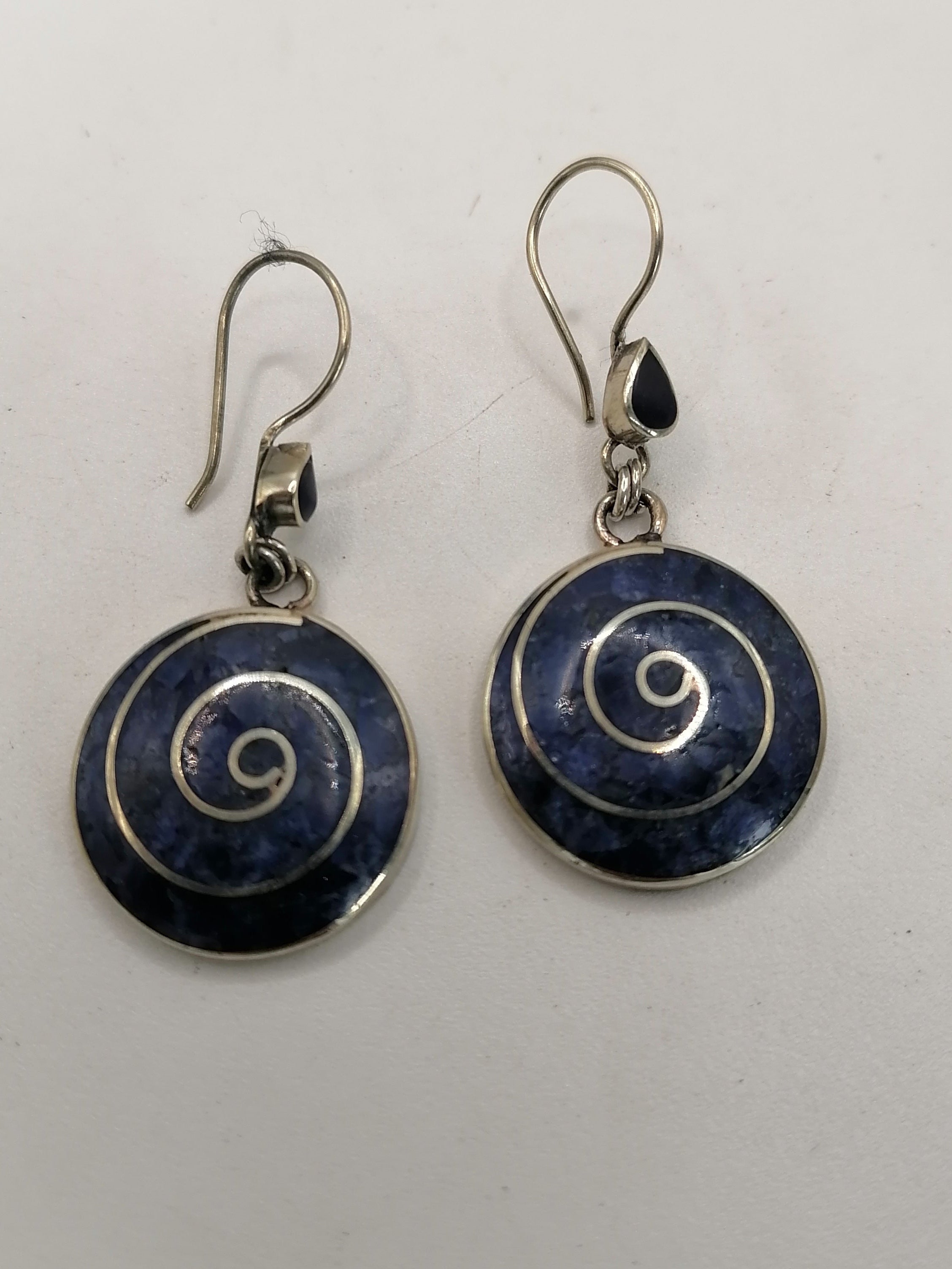 Alpaca Earrings for Women, Natural Sodalite Stone, Spiritual Amulet
