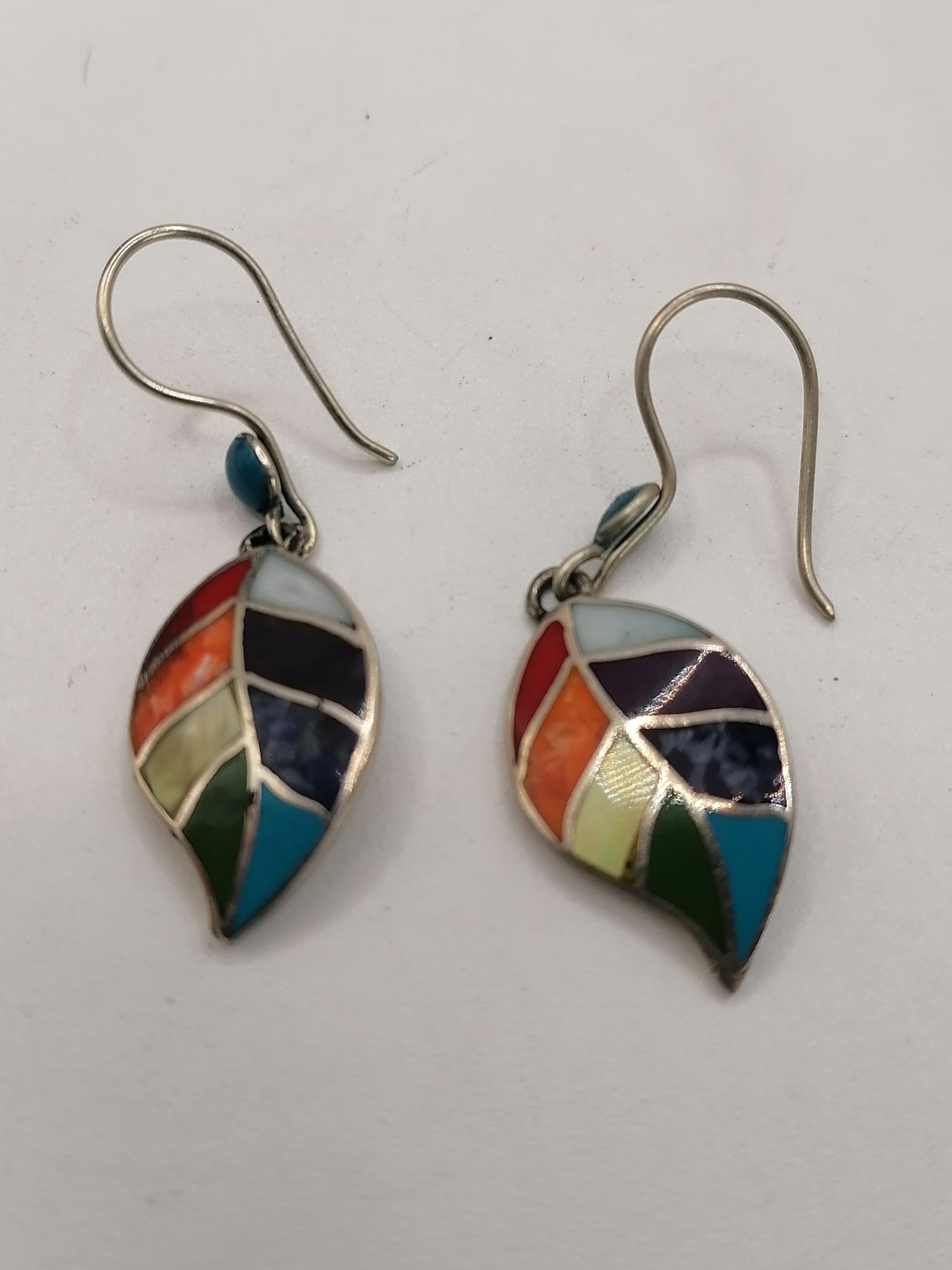 Alpaca Coca Leaf Andean Amulet Earrings for Women