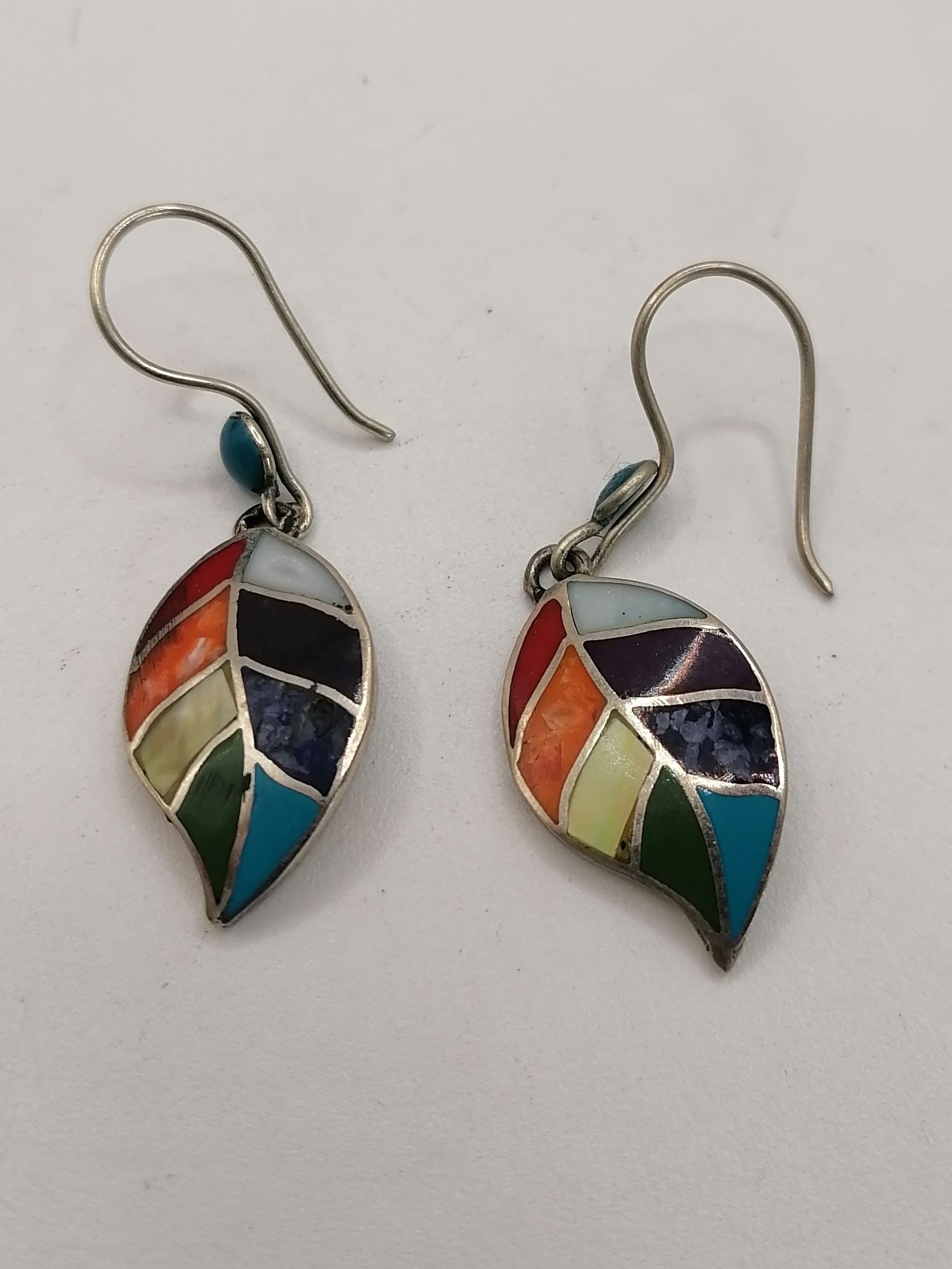 Alpaca Coca Leaf Andean Amulet Earrings for Women