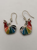 Multicolored Earrings for Women Alpaca Inlaid Stone