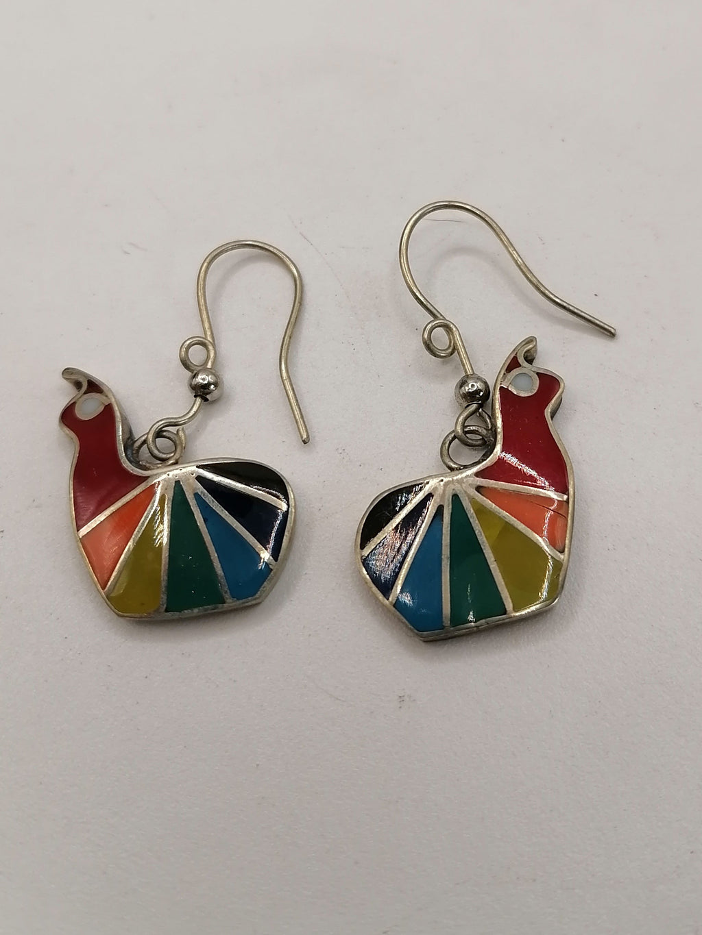 Multicolored Earrings for Women Alpaca Inlaid Stone