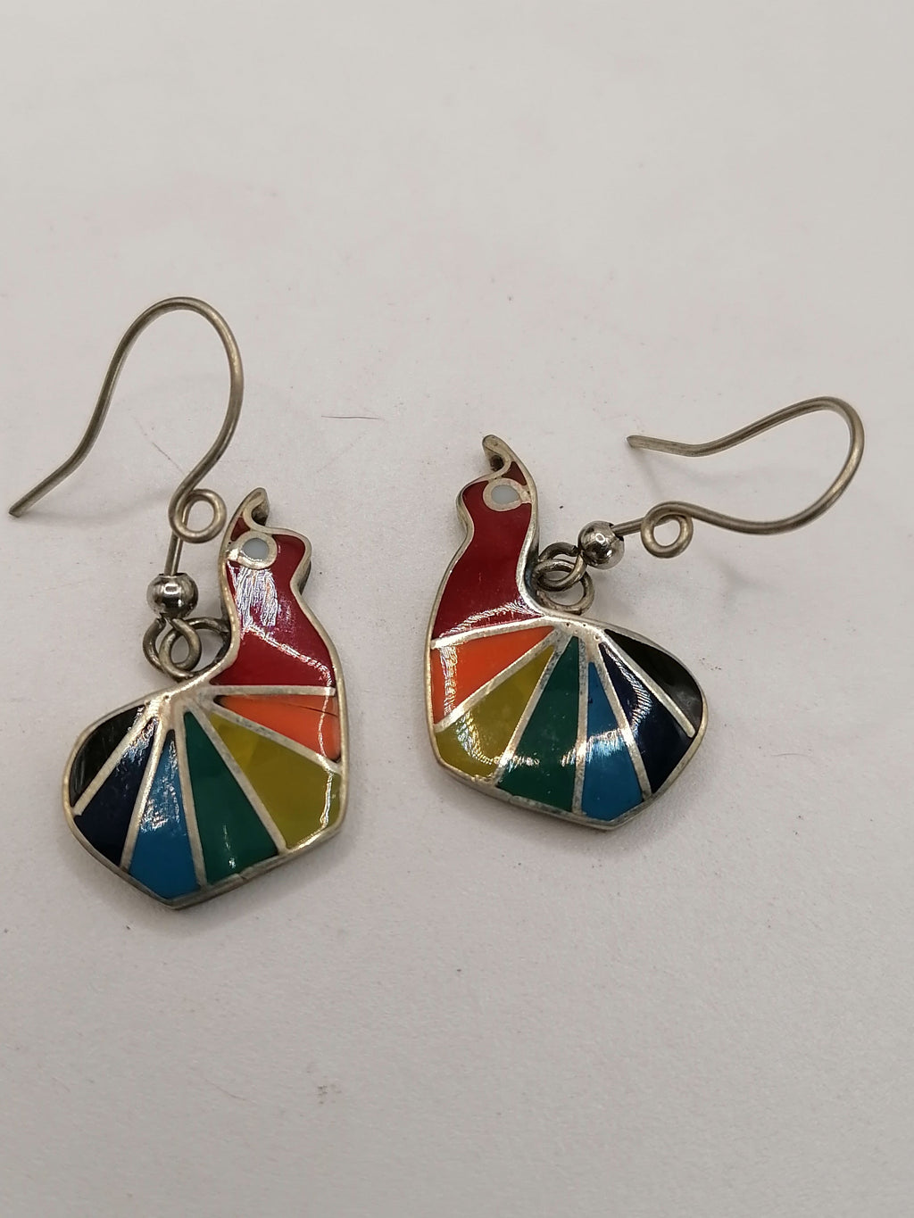 Multicolored Earrings for Women Alpaca Inlaid Stone