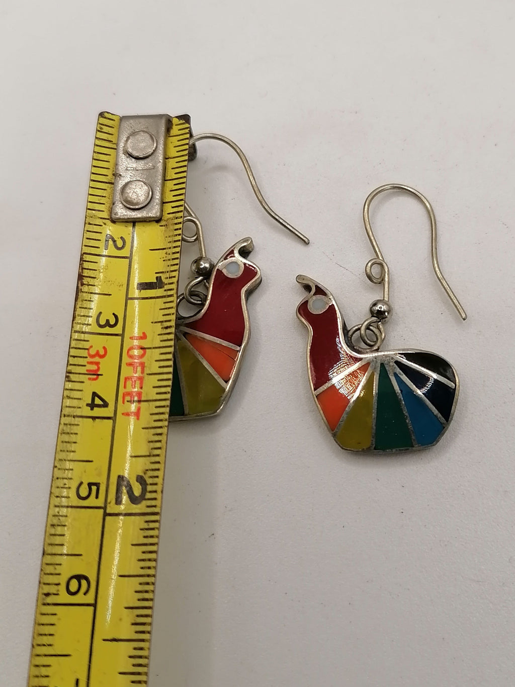 Multicolored Earrings for Women Alpaca Inlaid Stone