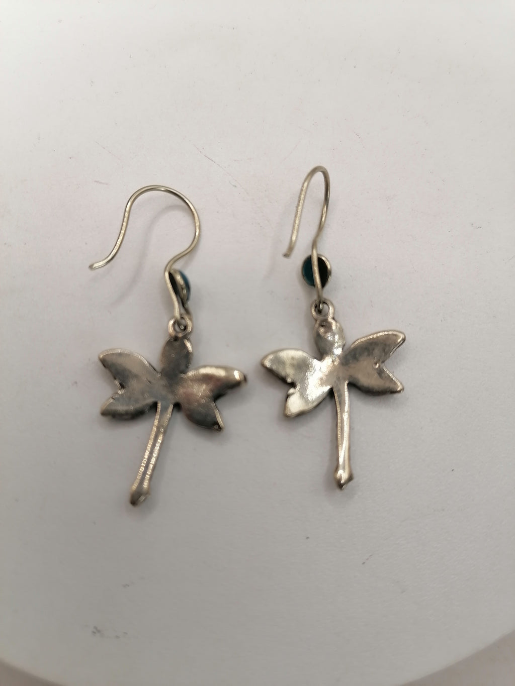 Women's Earrings Alpaca Natural Stone Inlaid Dragonfly Design