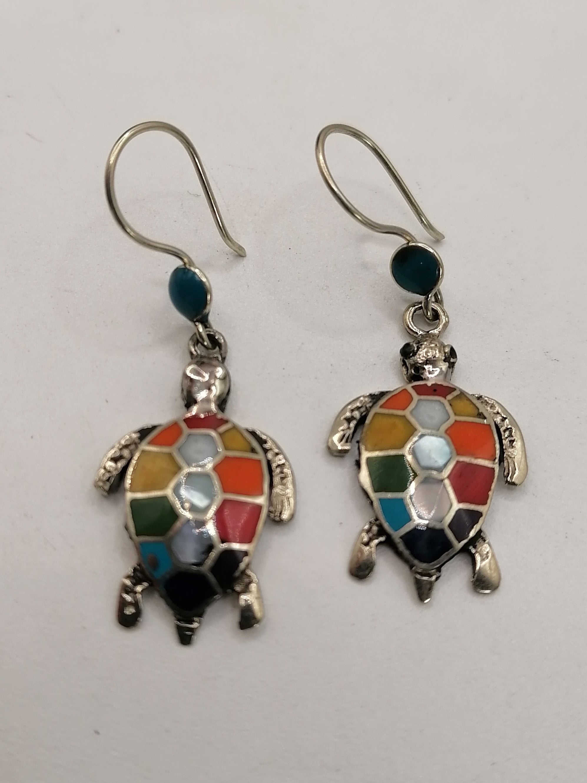 Earrings for Women, Alpaca with Inlaid Natural Stone