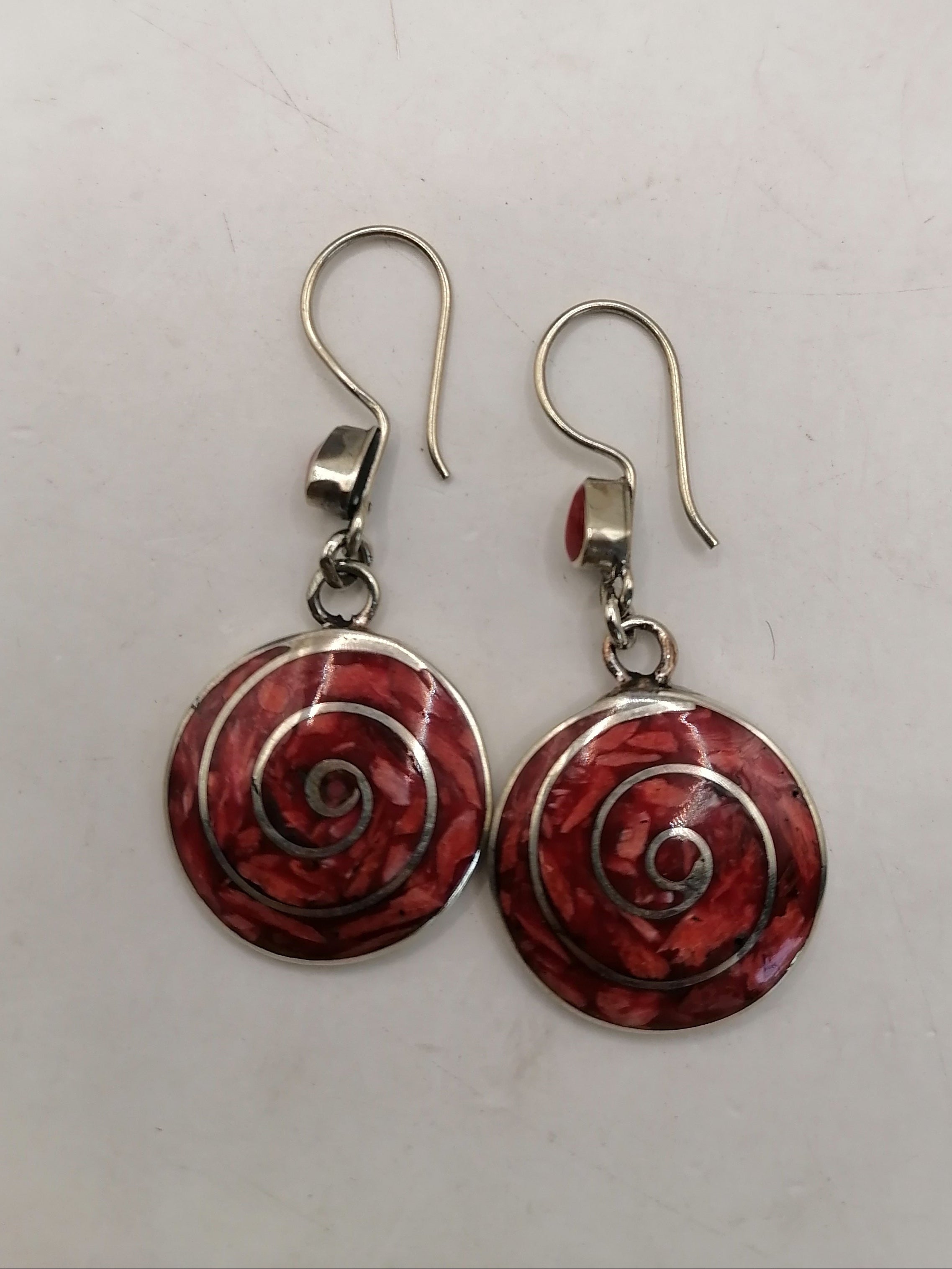 Women's Earrings Alpaca Natural Stone Pachamama Inca Flower