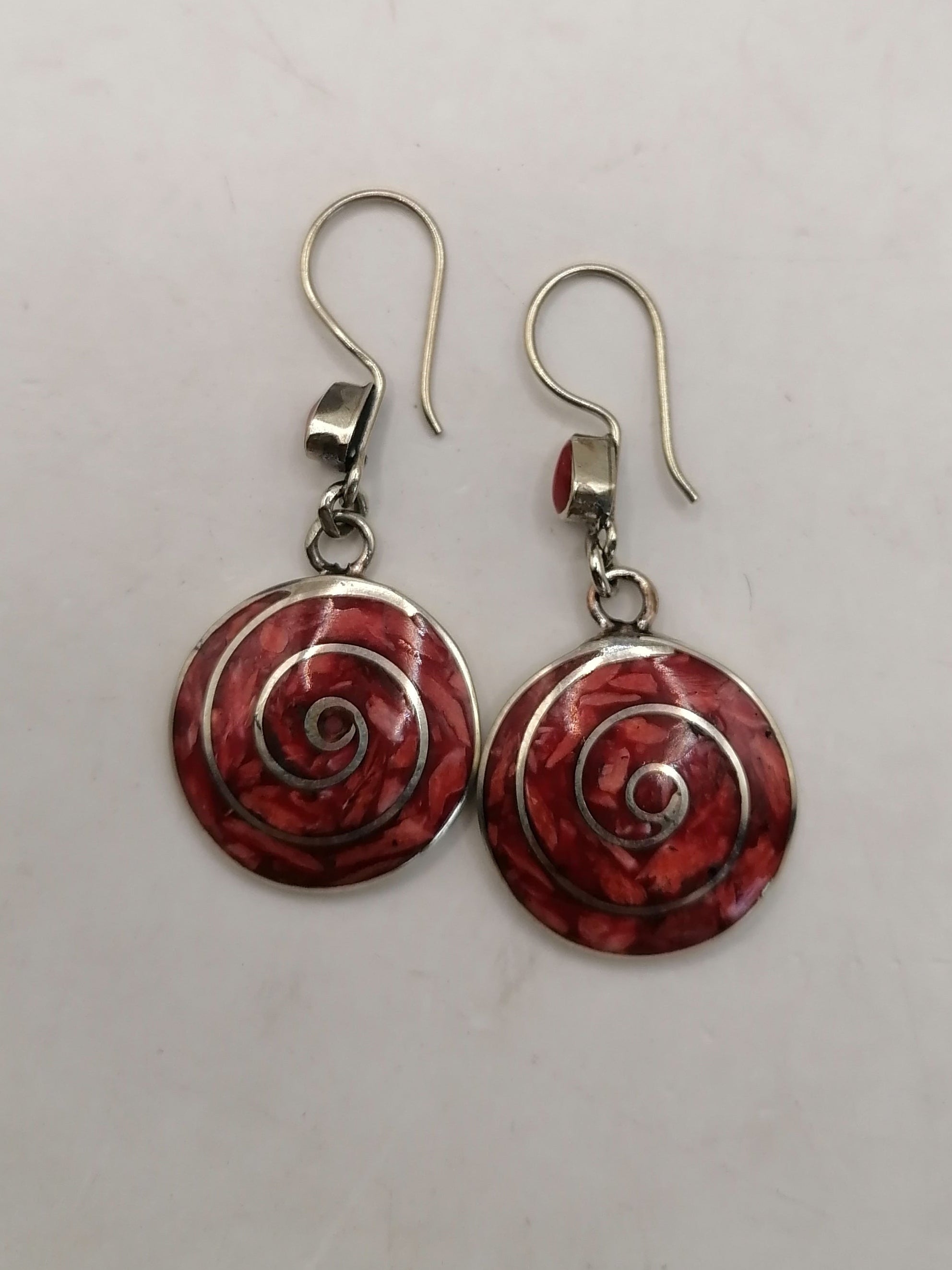 Women's Earrings Alpaca Natural Stone Pachamama Inca Flower