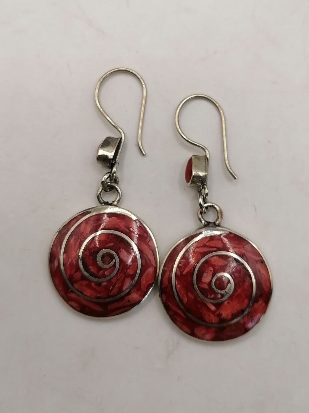 Women's Earrings Alpaca Natural Stone Pachamama Inca Flower