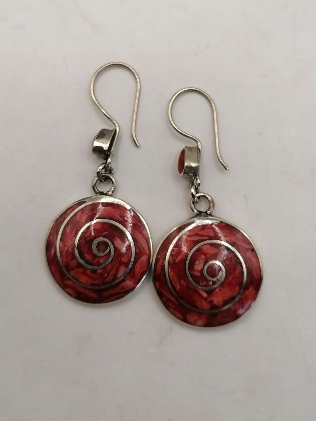 Women's Earrings Alpaca Natural Stone Pachamama Inca Flower