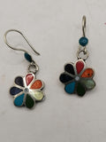 Earrings for Women Alpaca Natural Stone Pachamama Inca Flower Design