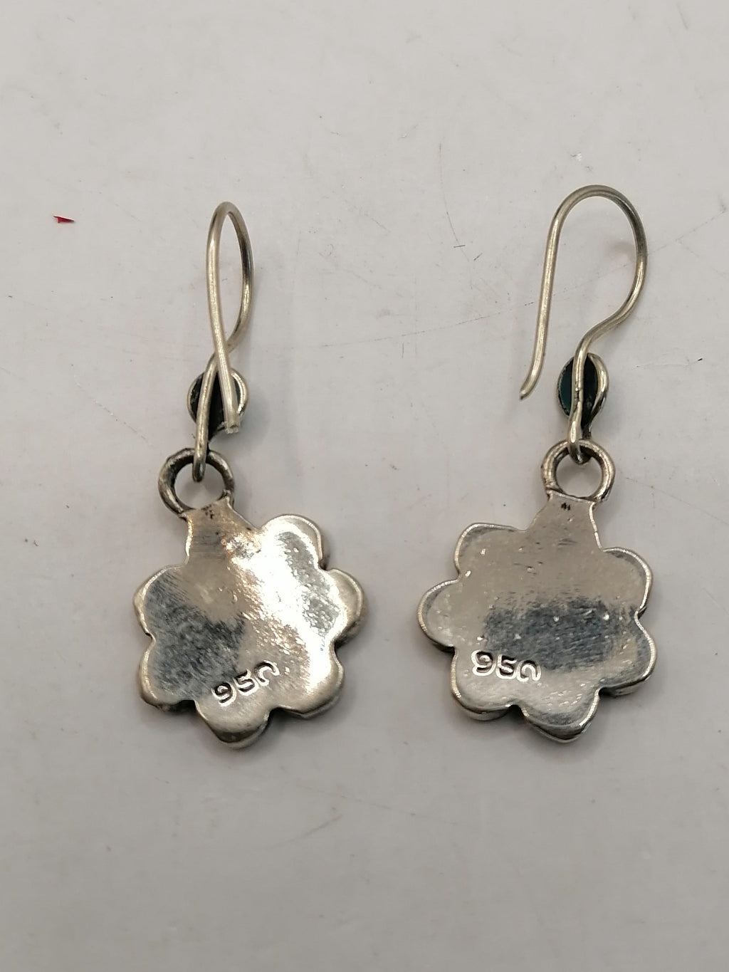 Earrings for Women Alpaca Natural Stone Pachamama Inca Flower Design