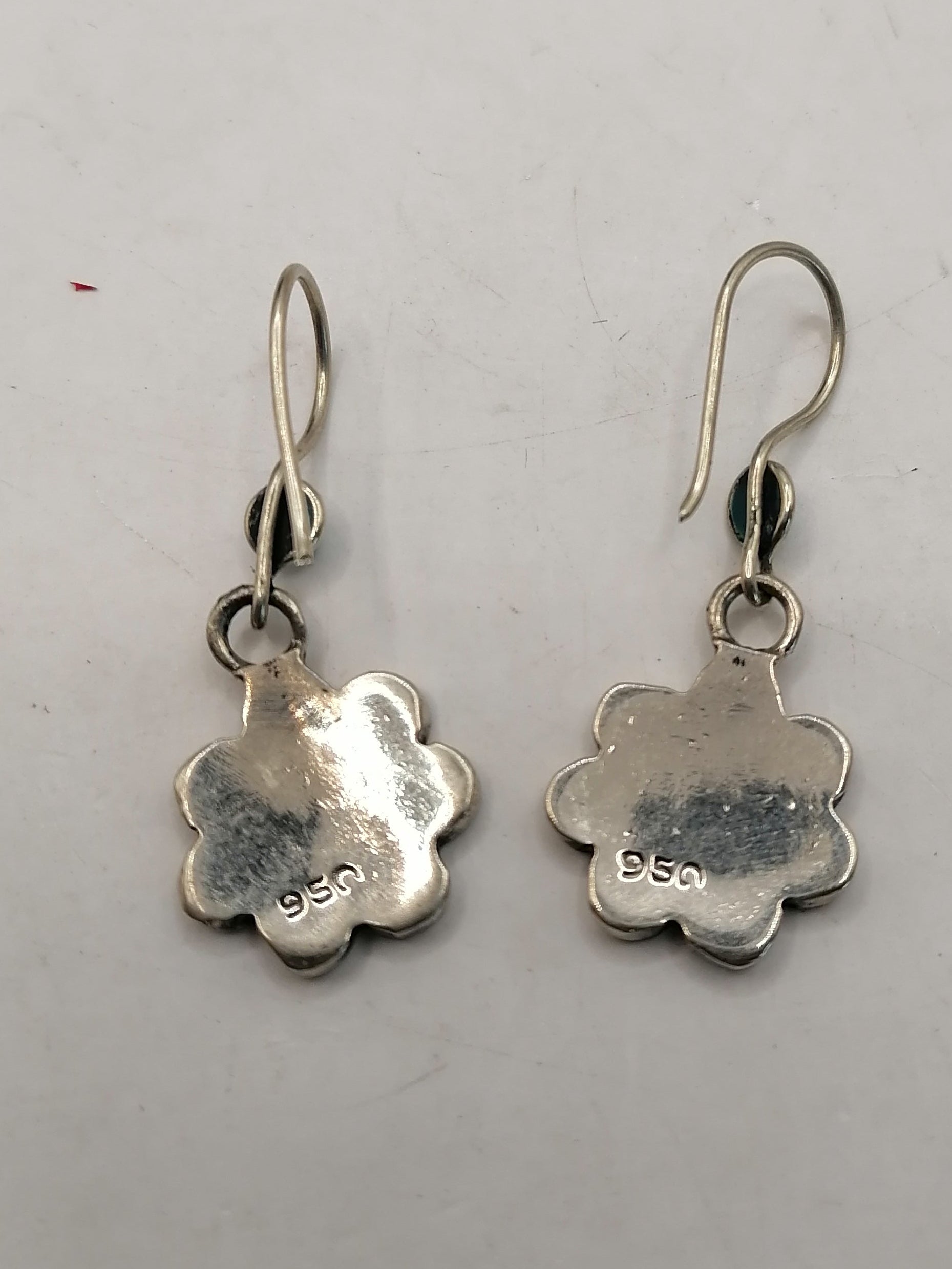 Earrings for Women Alpaca Natural Stone Pachamama Inca Flower Design
