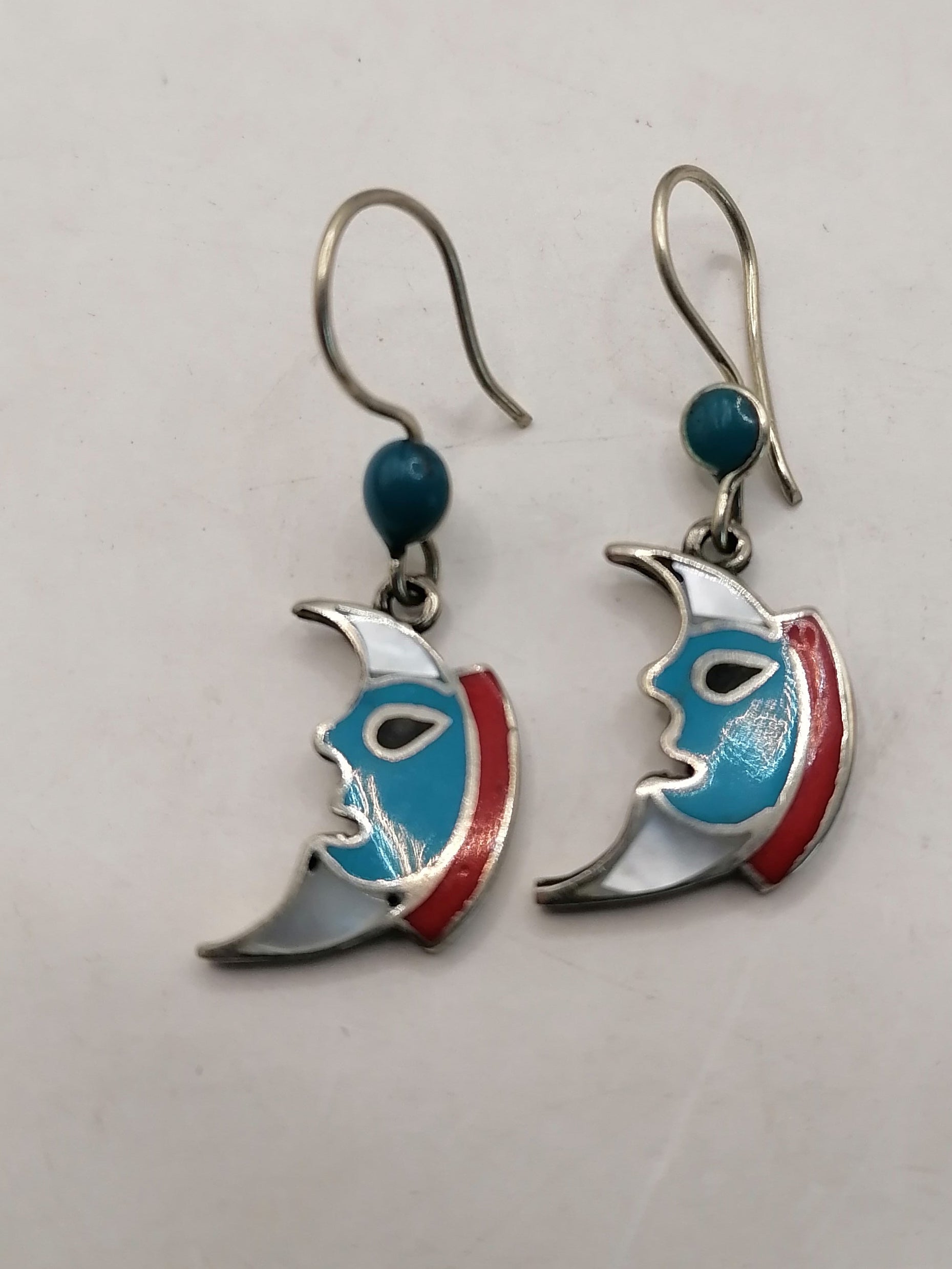 Alpaca Earrings for Women with Moon Inlaid Stone