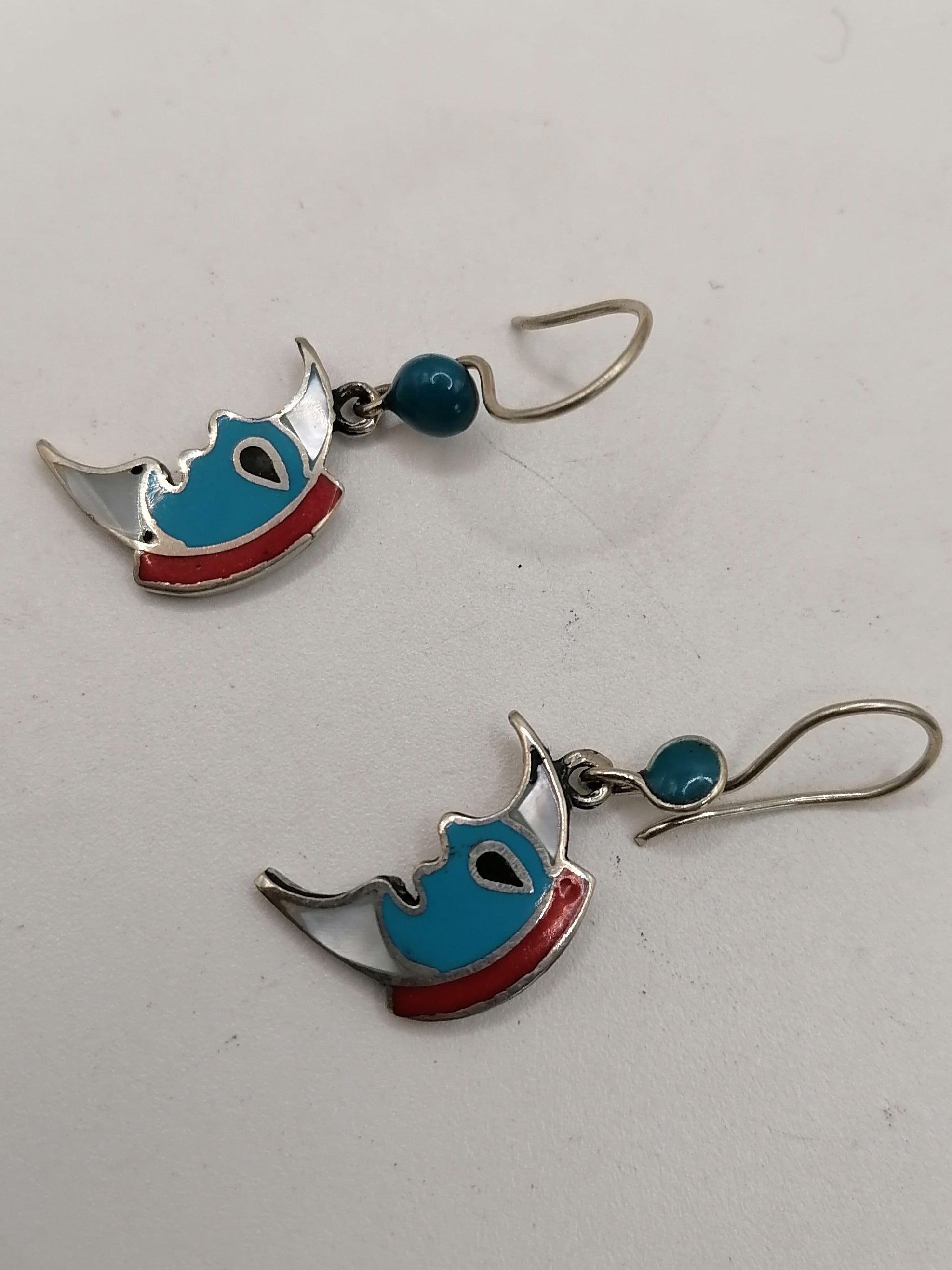 Alpaca Earrings for Women with Moon Inlaid Stone