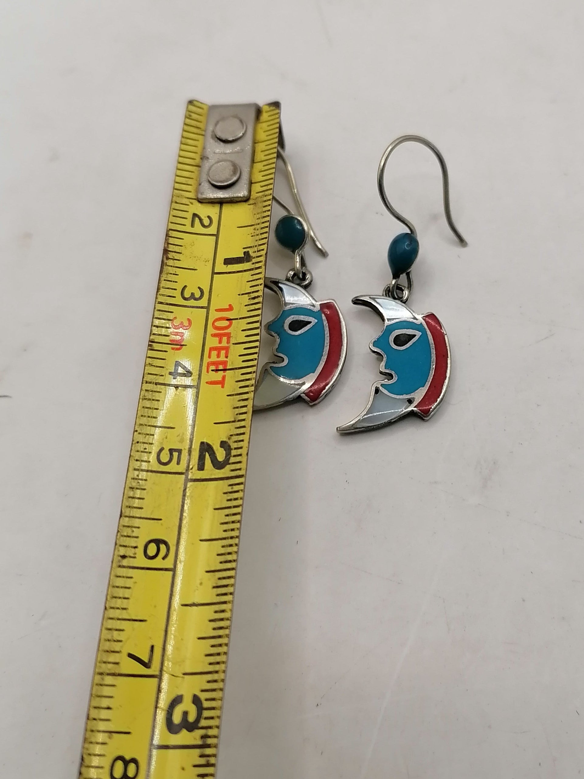 Alpaca Earrings for Women with Moon Inlaid Stone