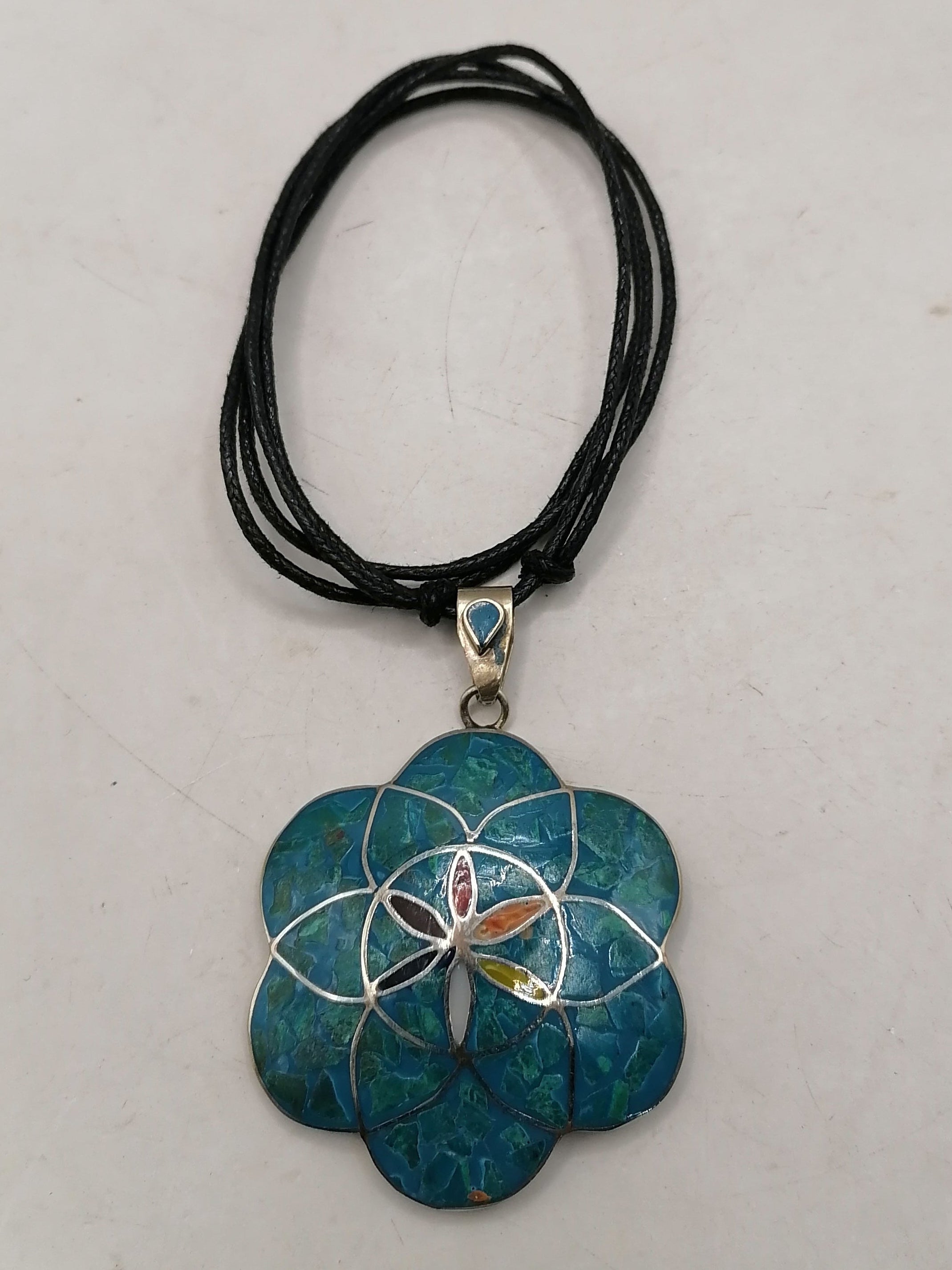 Unisex Adjustable Handmade Necklace with Alpaca and Natural Stone