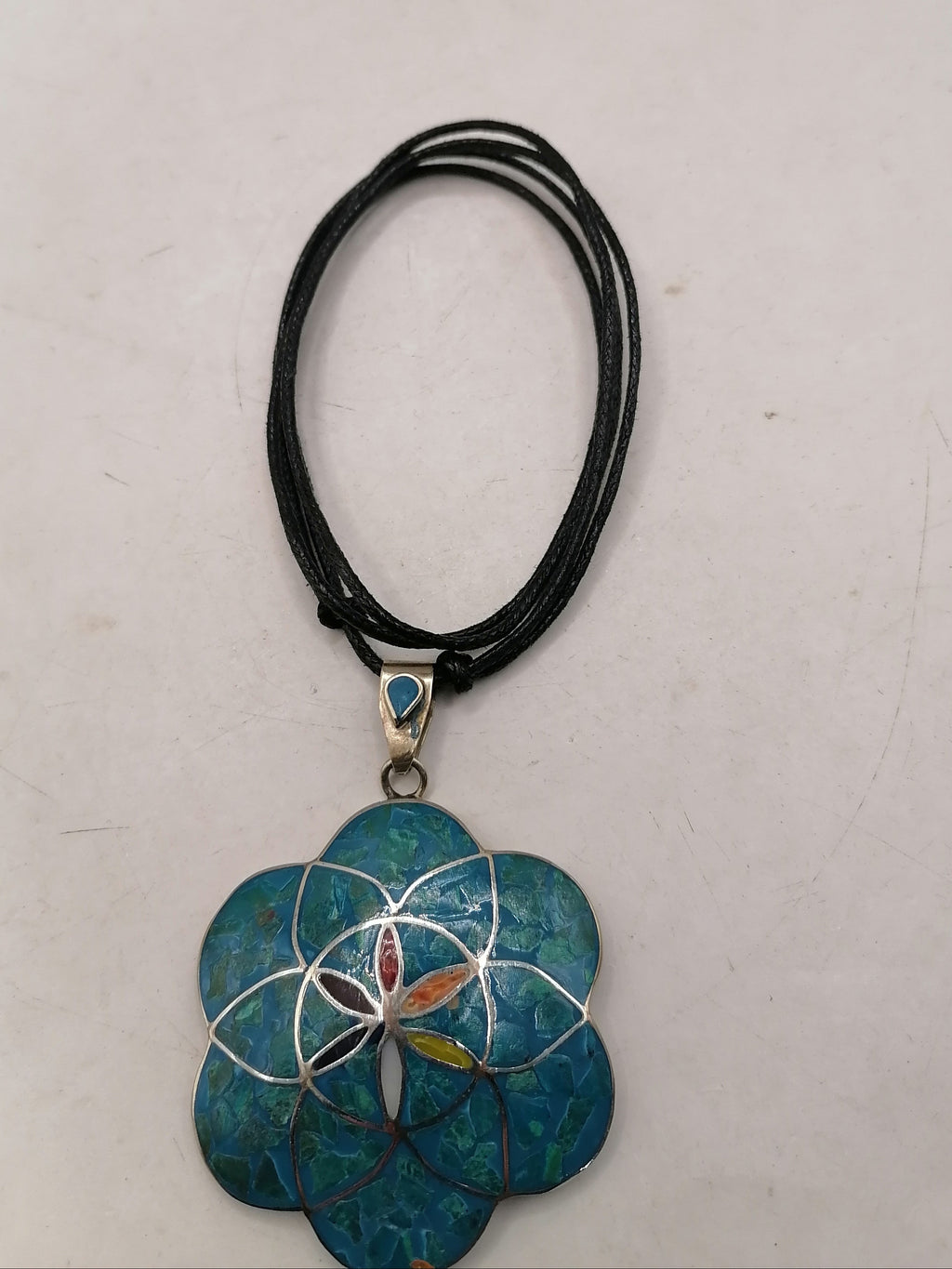 Unisex Adjustable Handmade Necklace with Alpaca and Natural Stone