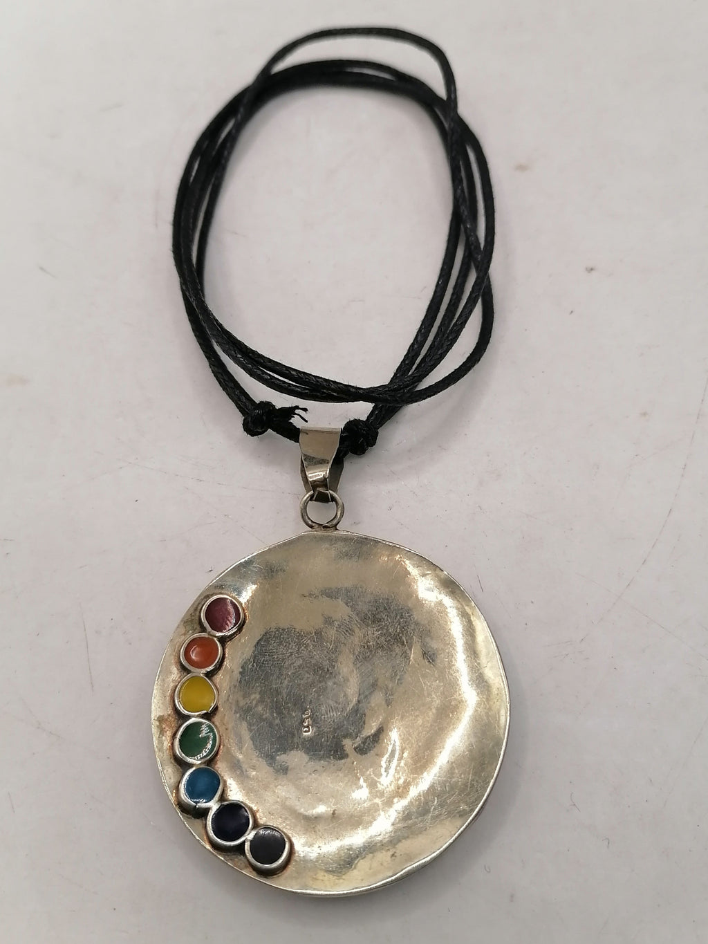 Unisex Adjustable Alpaca Necklace with Inlaid Natural Stone