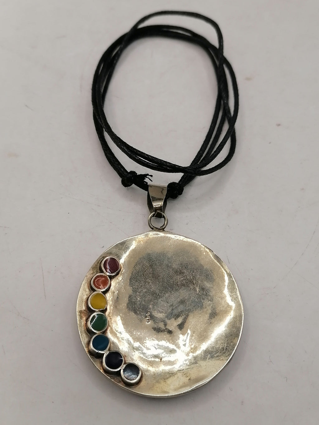Unisex Adjustable Alpaca Necklace with Inlaid Natural Stone