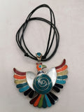 Unisex Adjustable Alpaca Necklace with Natural Stone and Condor