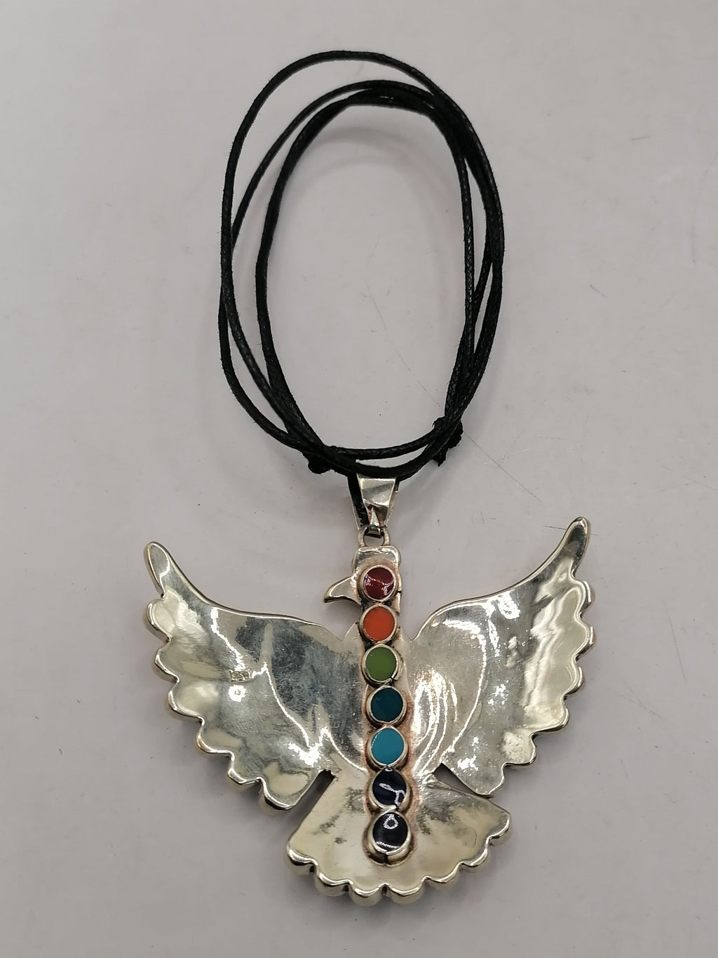 Unisex Adjustable Alpaca Necklace with Natural Stone and Condor
