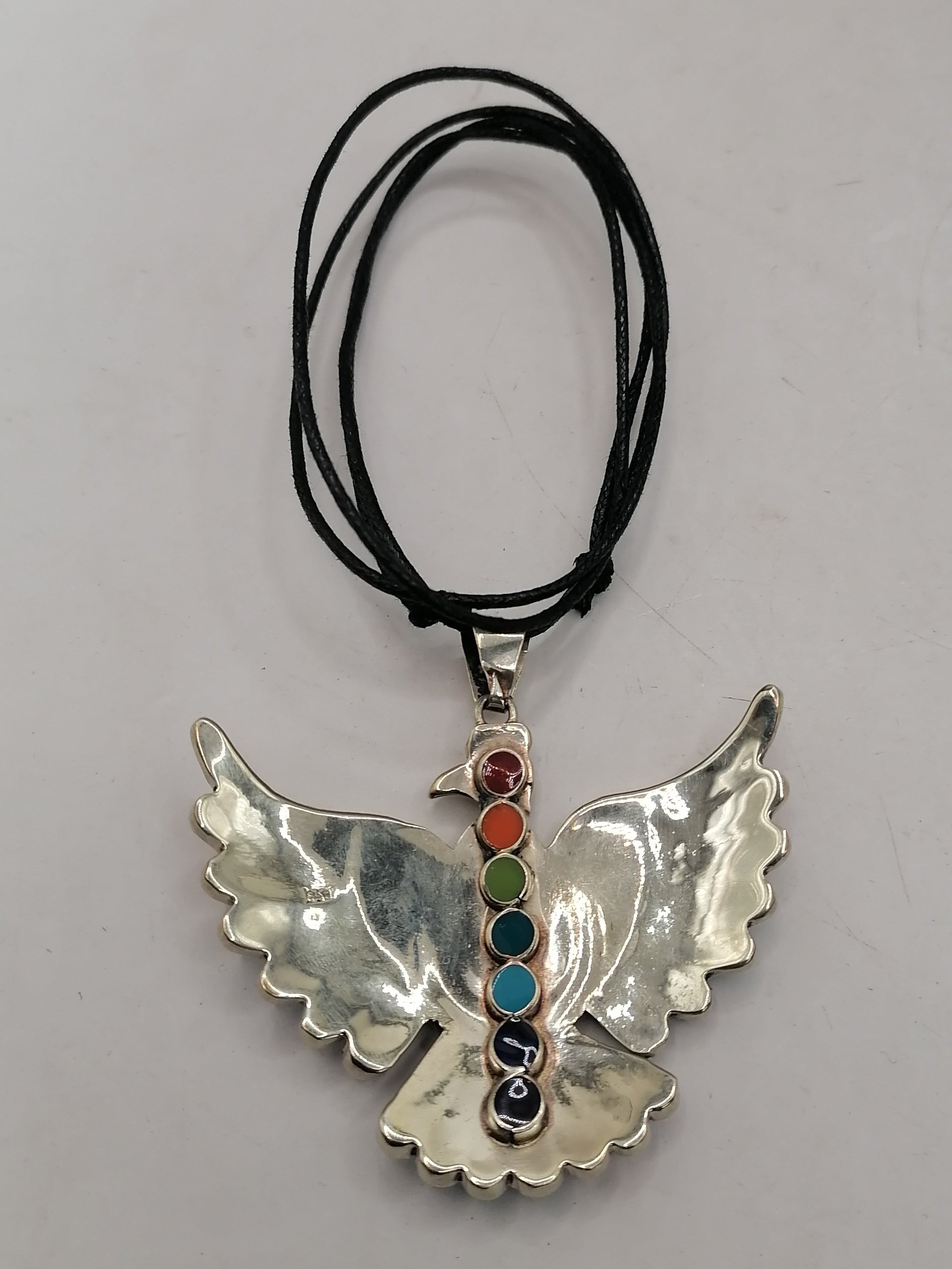 Unisex Adjustable Alpaca Necklace with Natural Stone and Condor