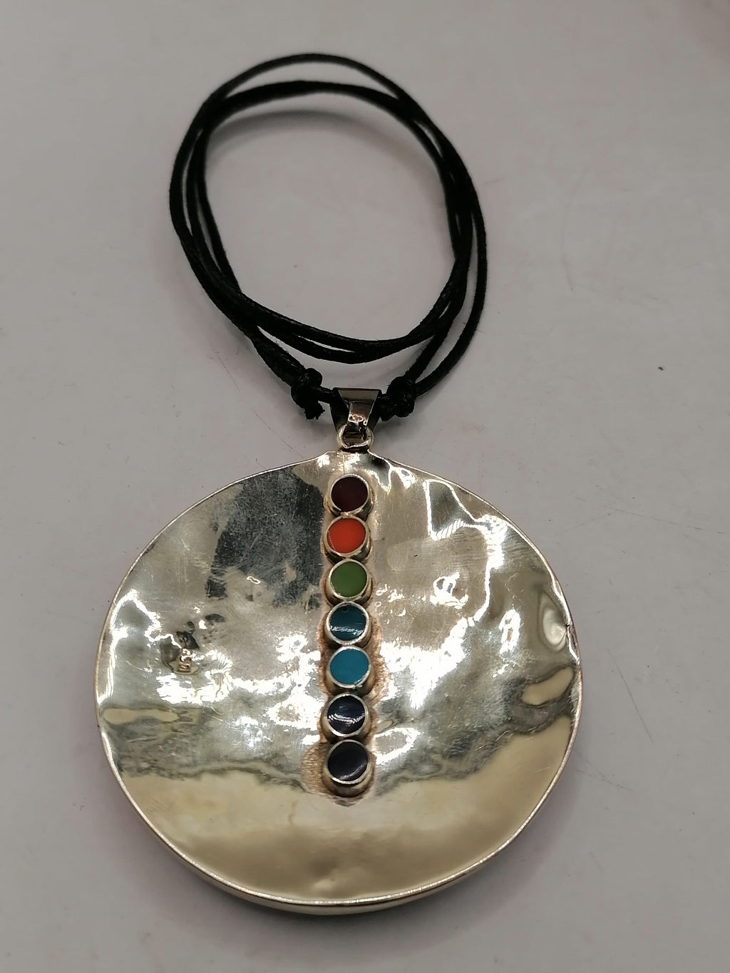 Unisex Handmade Necklace with Inlaid Stone