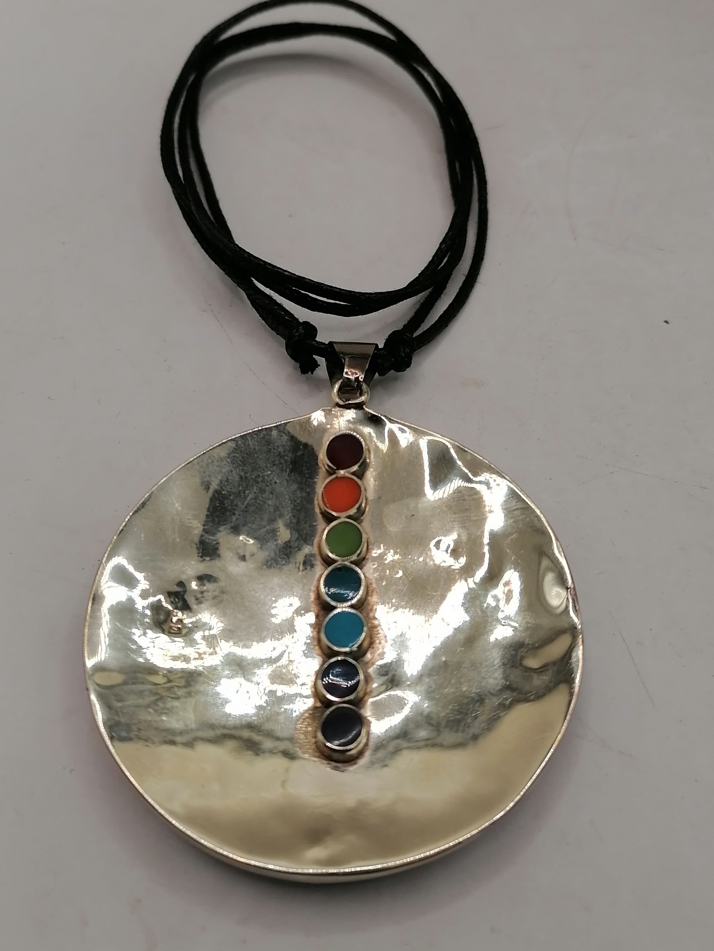 Unisex Handmade Necklace with Inlaid Stone