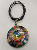 Unisex Adjustable Alpaca Necklace with Inlaid Stones from Cusco
