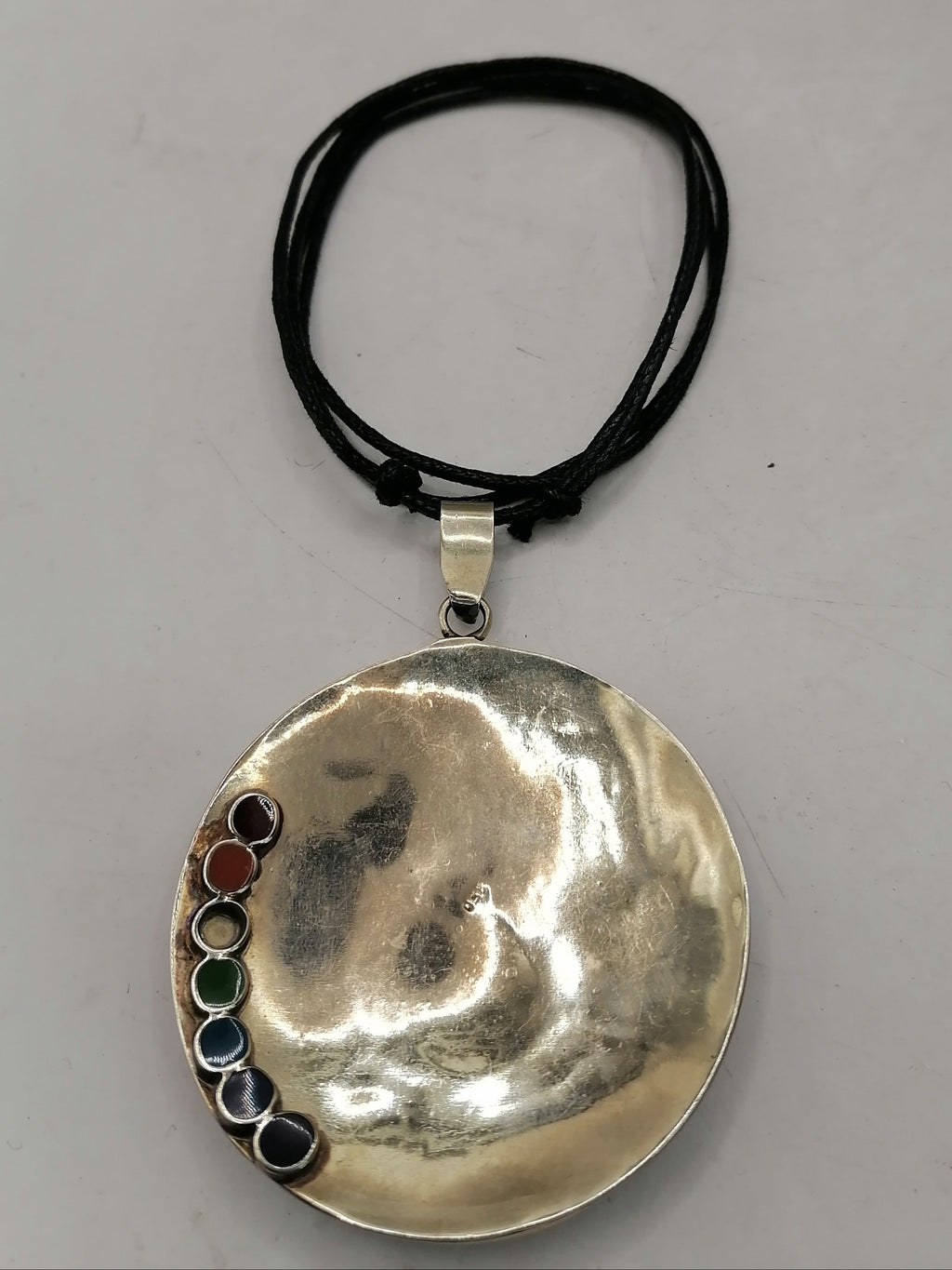 Unisex Adjustable Alpaca Necklace with Inlaid Stones from Cusco