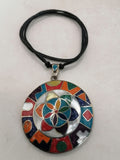 Unisex Handmade Alpaca Necklace with Inlaid Natural Stone