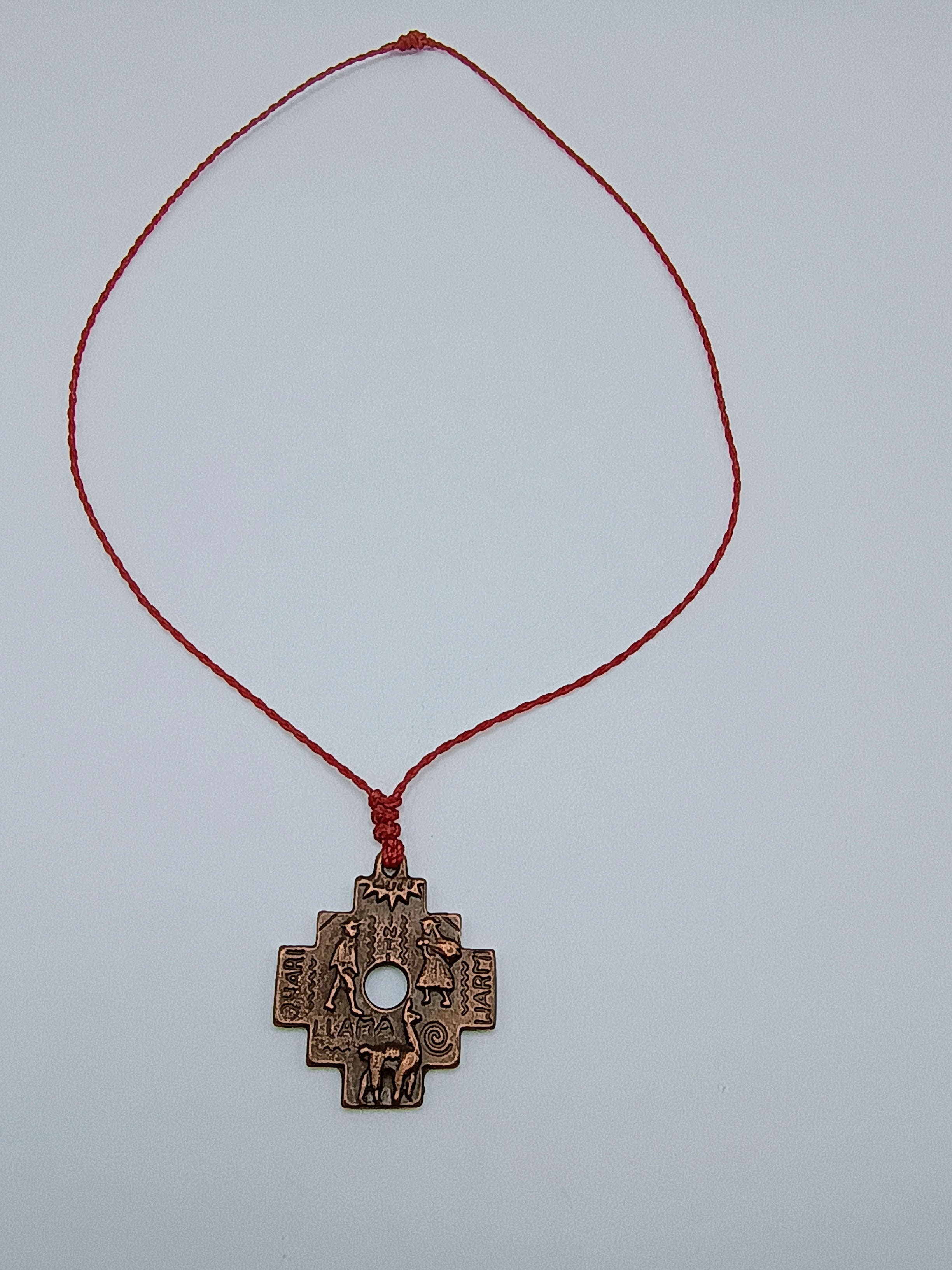 Unisex Macrame Necklace Andean Trilogy Condor Puma Snake Andean Amulet