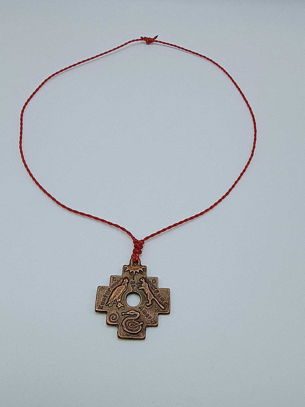 Unisex Macrame Necklace Andean Trilogy Condor Puma Snake Andean Amulet