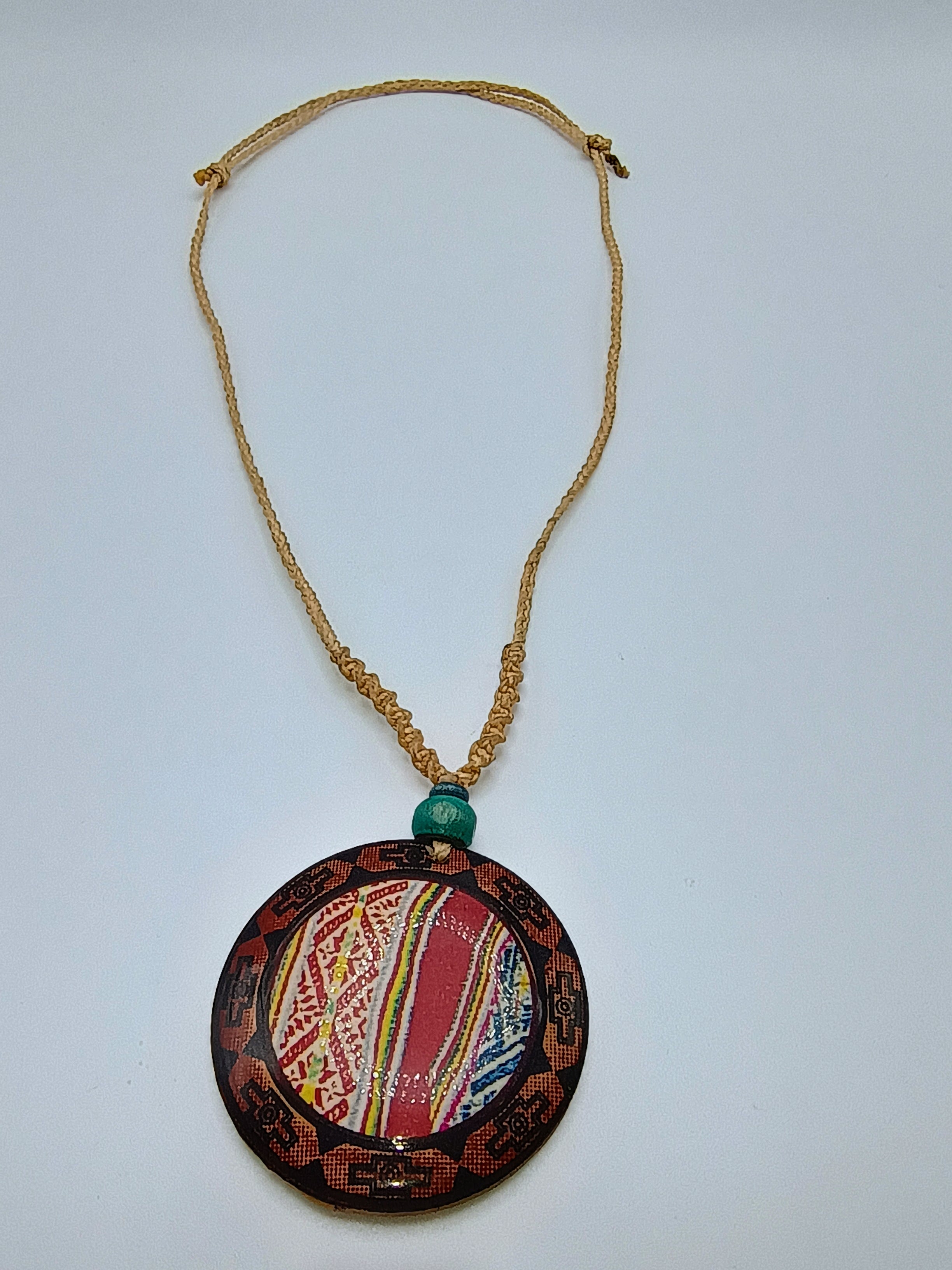 Unisex Necklace Woven Macrame Thread Andean Peruvian Handicraft